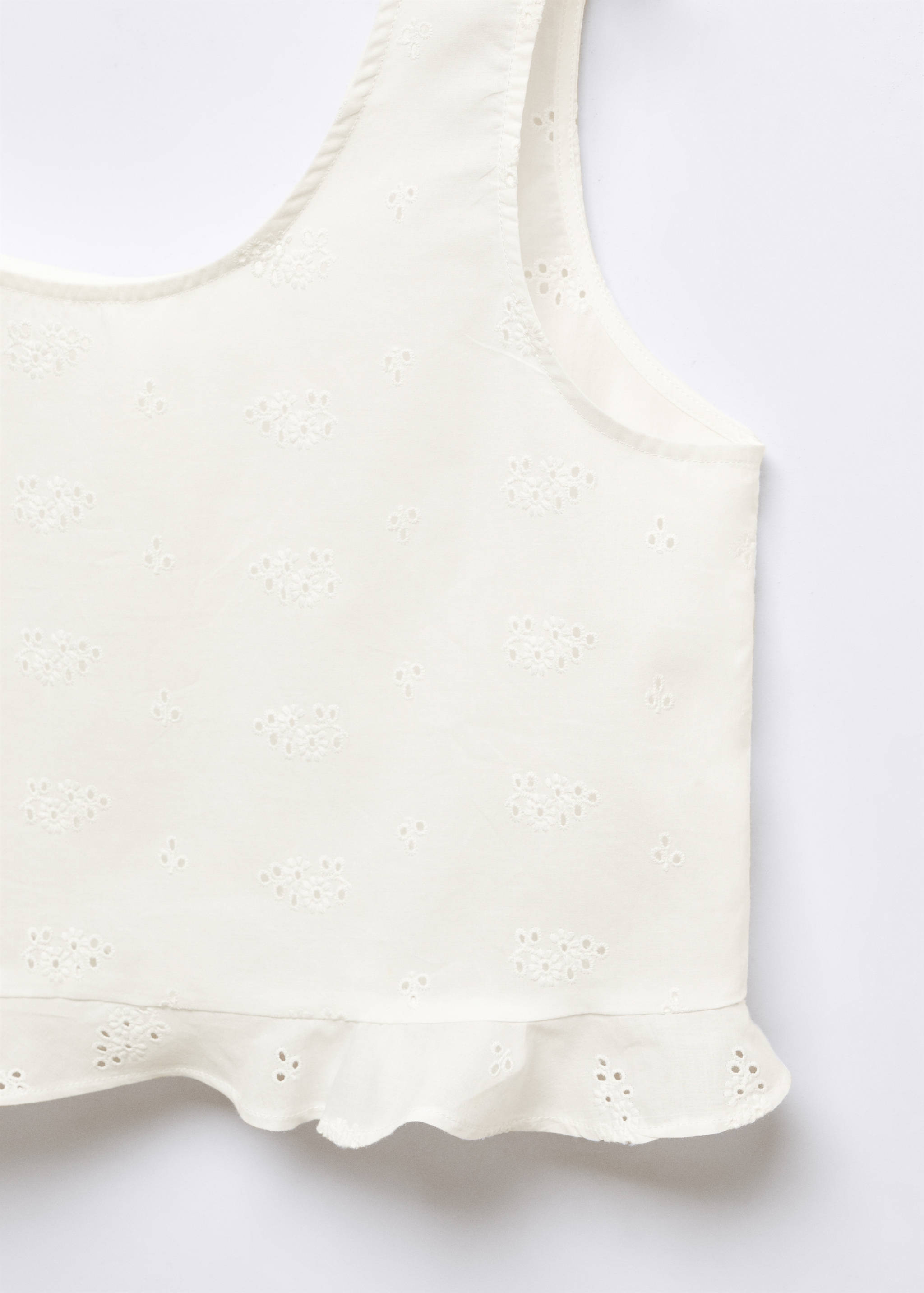 Cotton pyjama top with openwork details - Details of the article 8