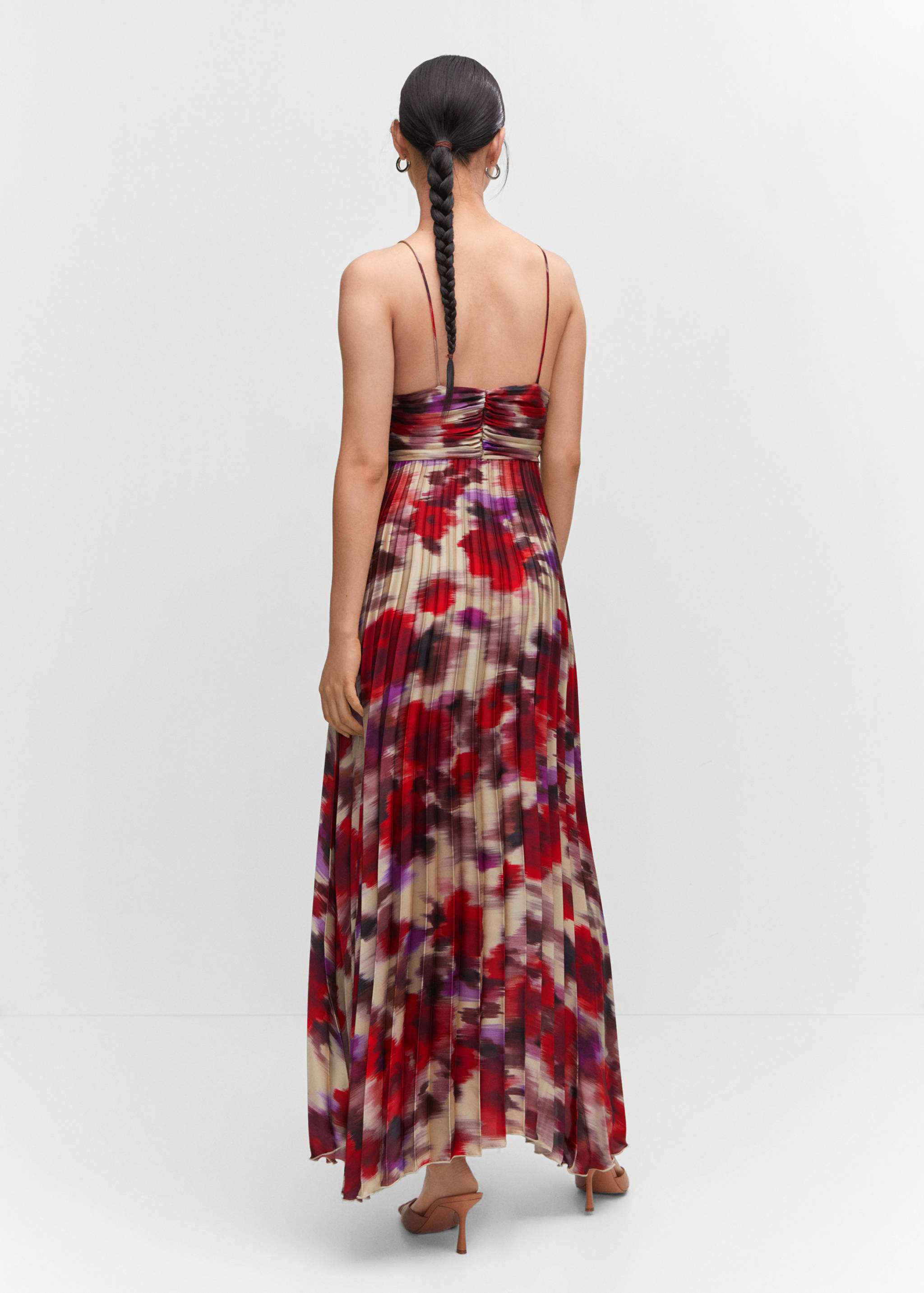 Satiniertes Plissée-Kleid - Rückseite des Artikels