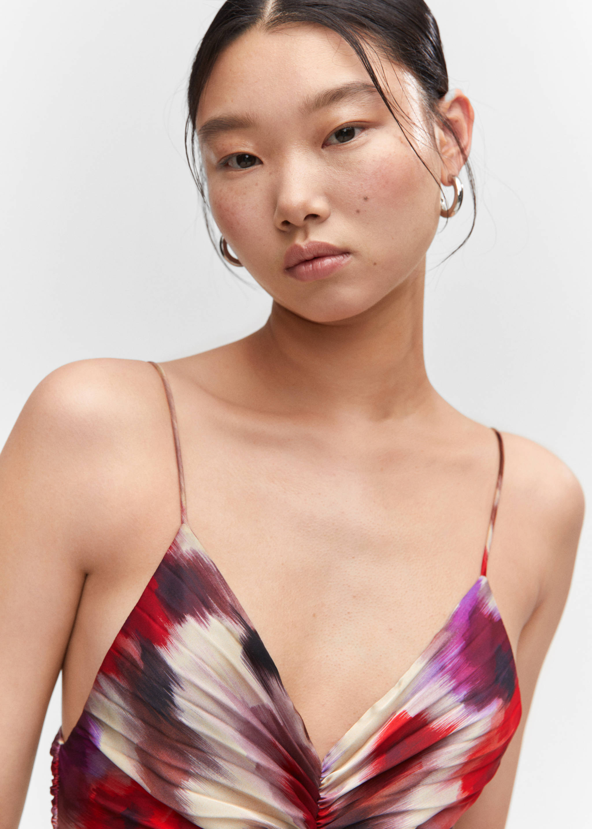 Satiniertes Plissée-Kleid - Detail des Artikels 1