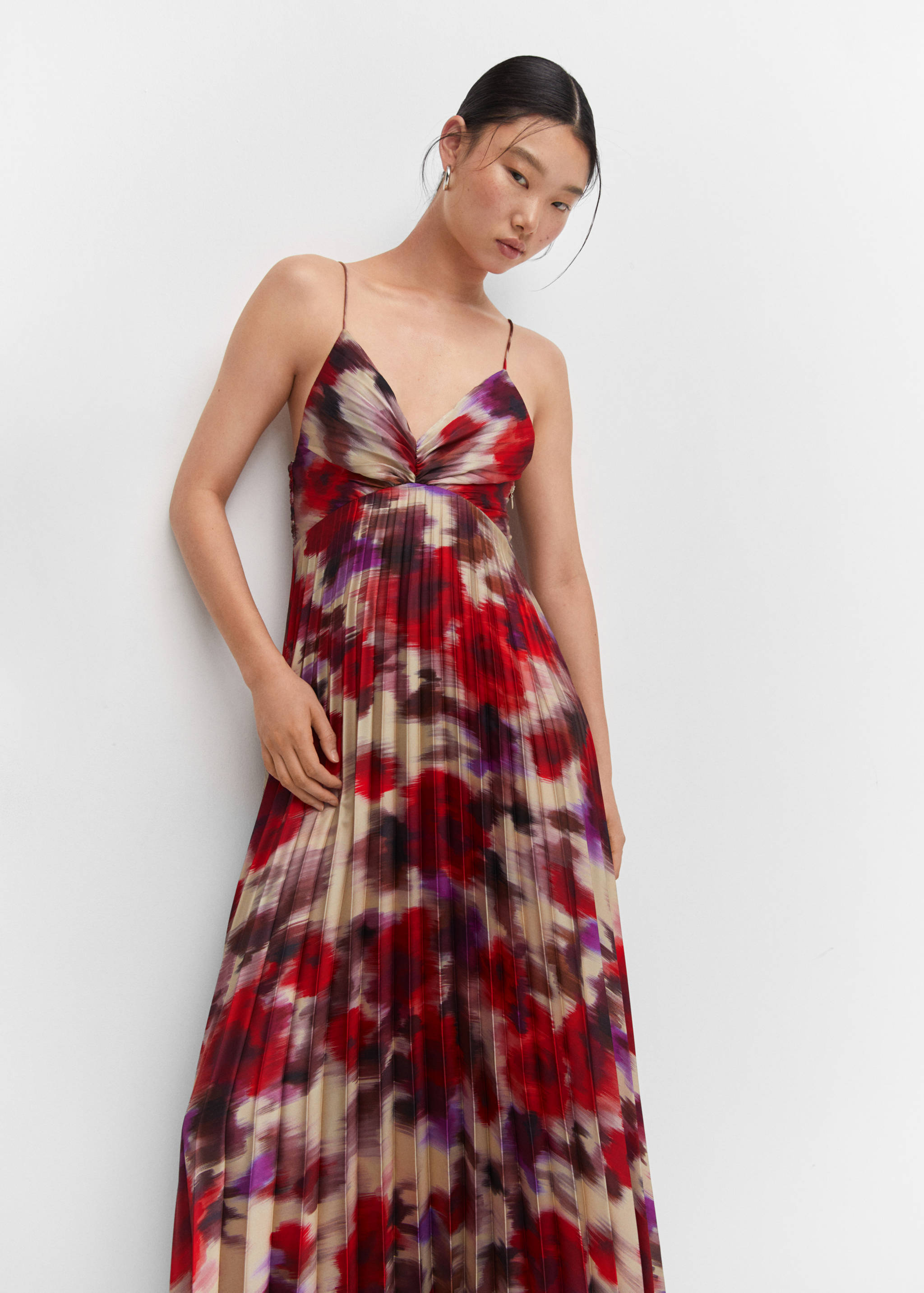 Satiniertes Plissée-Kleid - Detail des Artikels 2