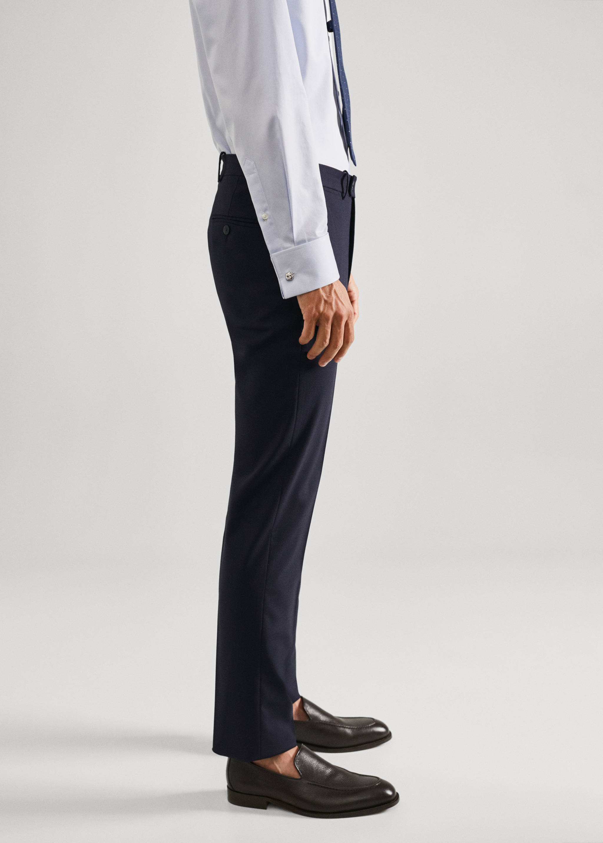 Wool slim-fit suit trousers - Details of the article 2