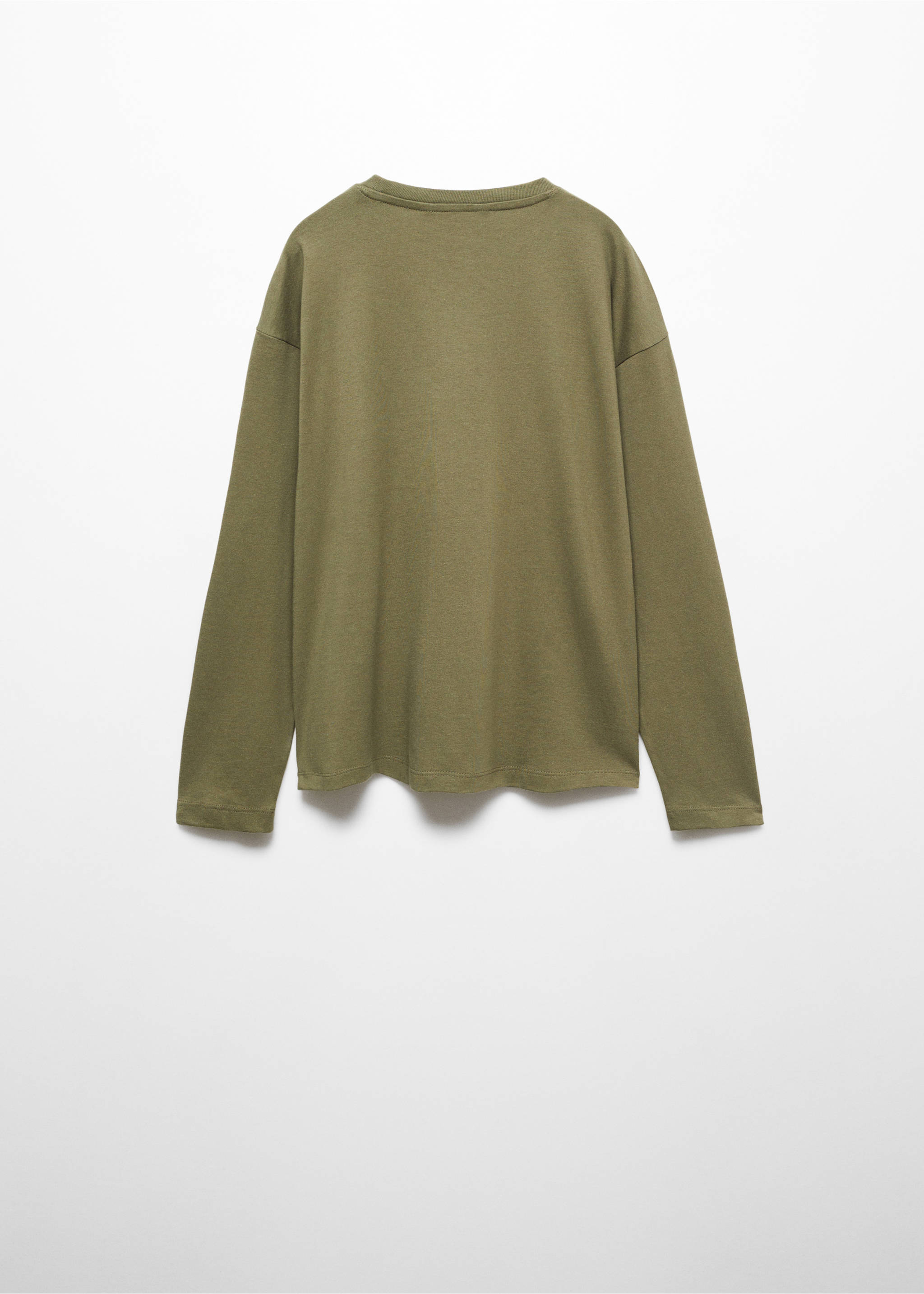 Printed cotton-blend T-shirt - Reverse of the article, Khaki. Ref: 57064766-00.