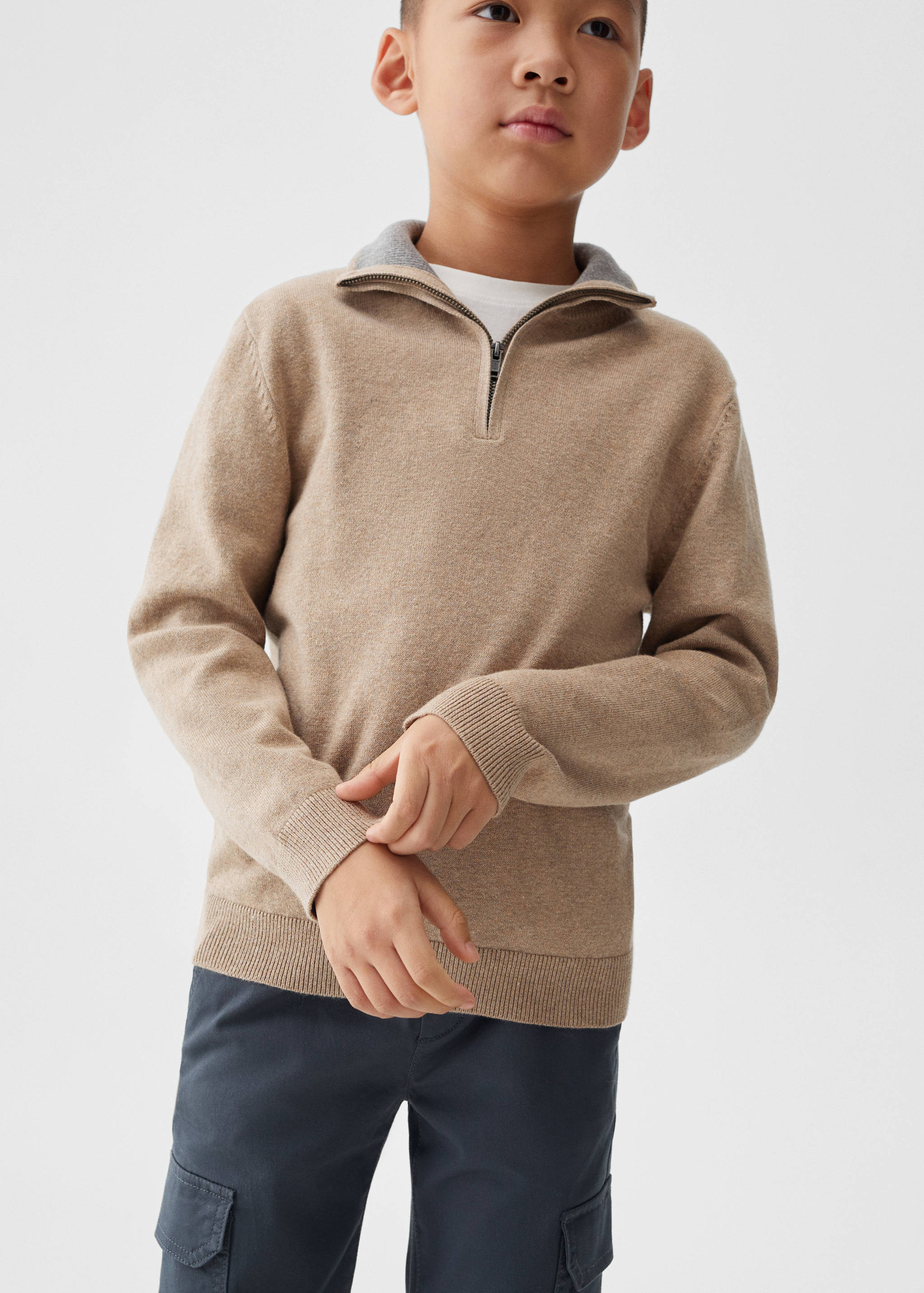 Pull-over col fermeture Éclair - Plan moyen