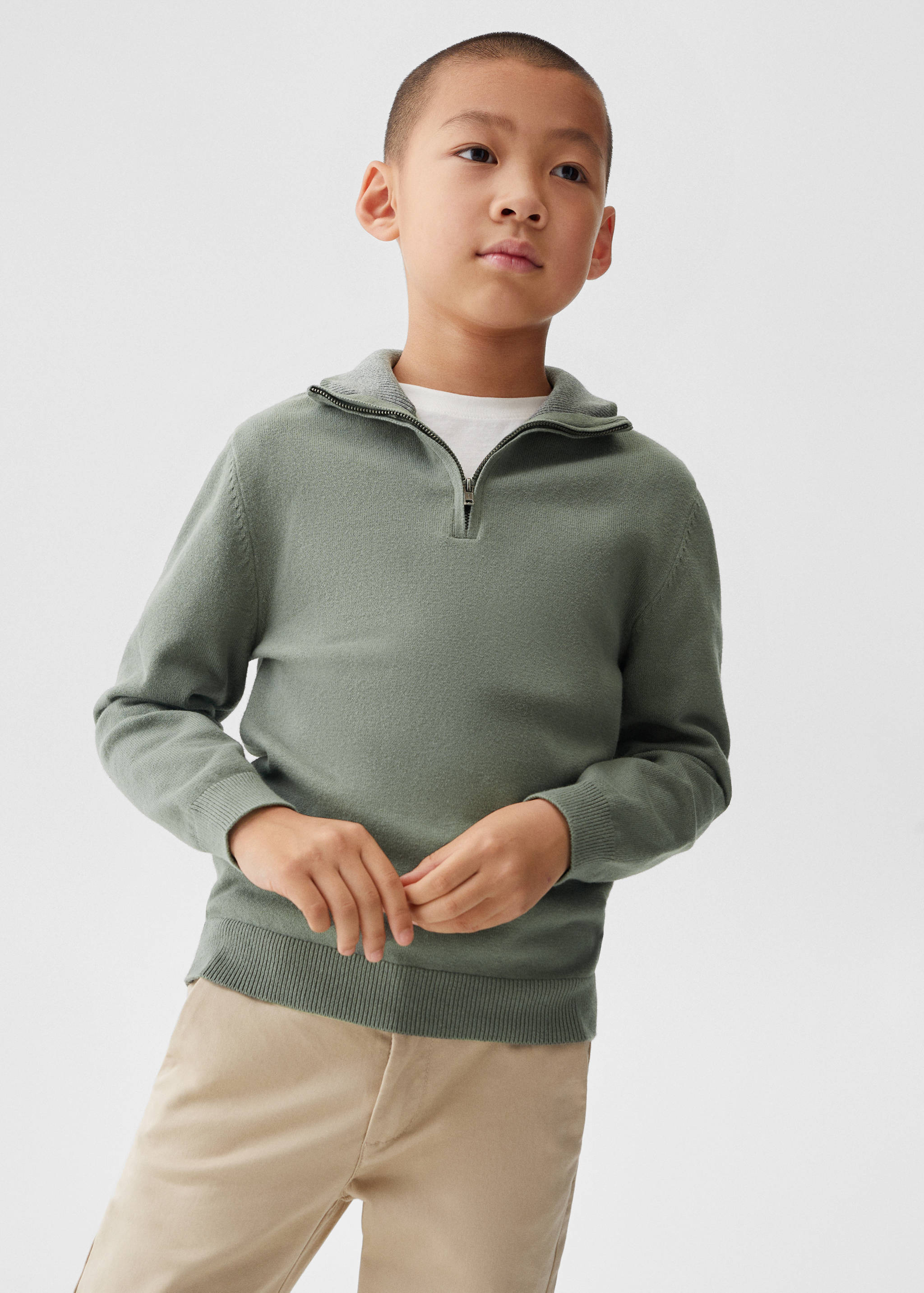 Pull-over col fermeture Éclair - Plan moyen