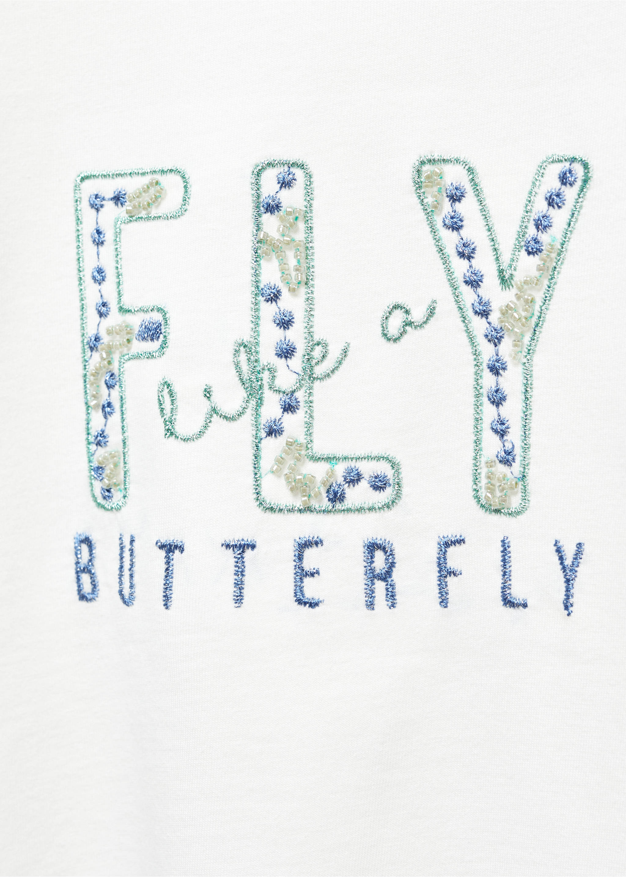 Embroidered message T-shirt - Details of the article 8, Off White. Ref: 57065148-00.