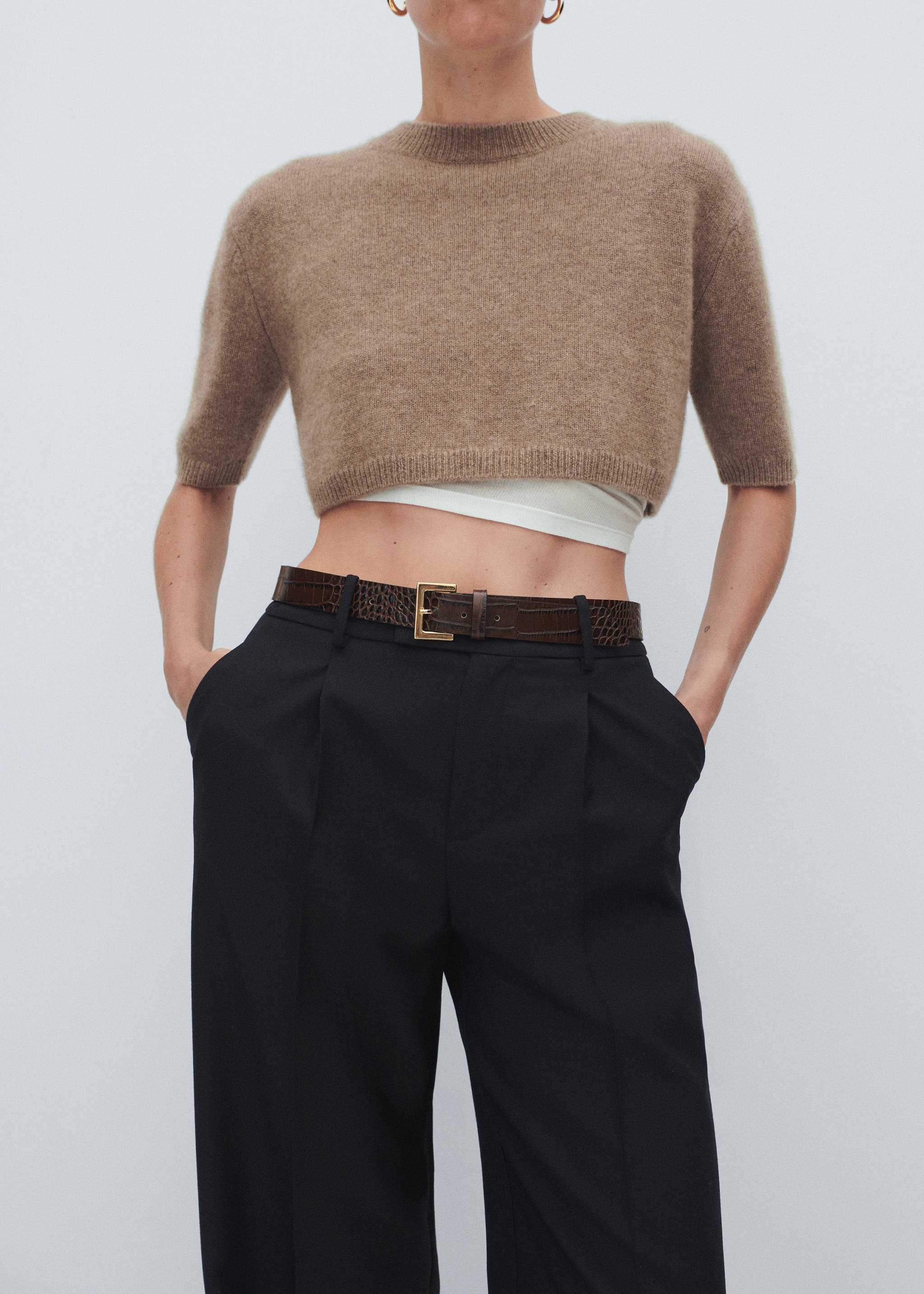 Croc-effect leather belt - General plane