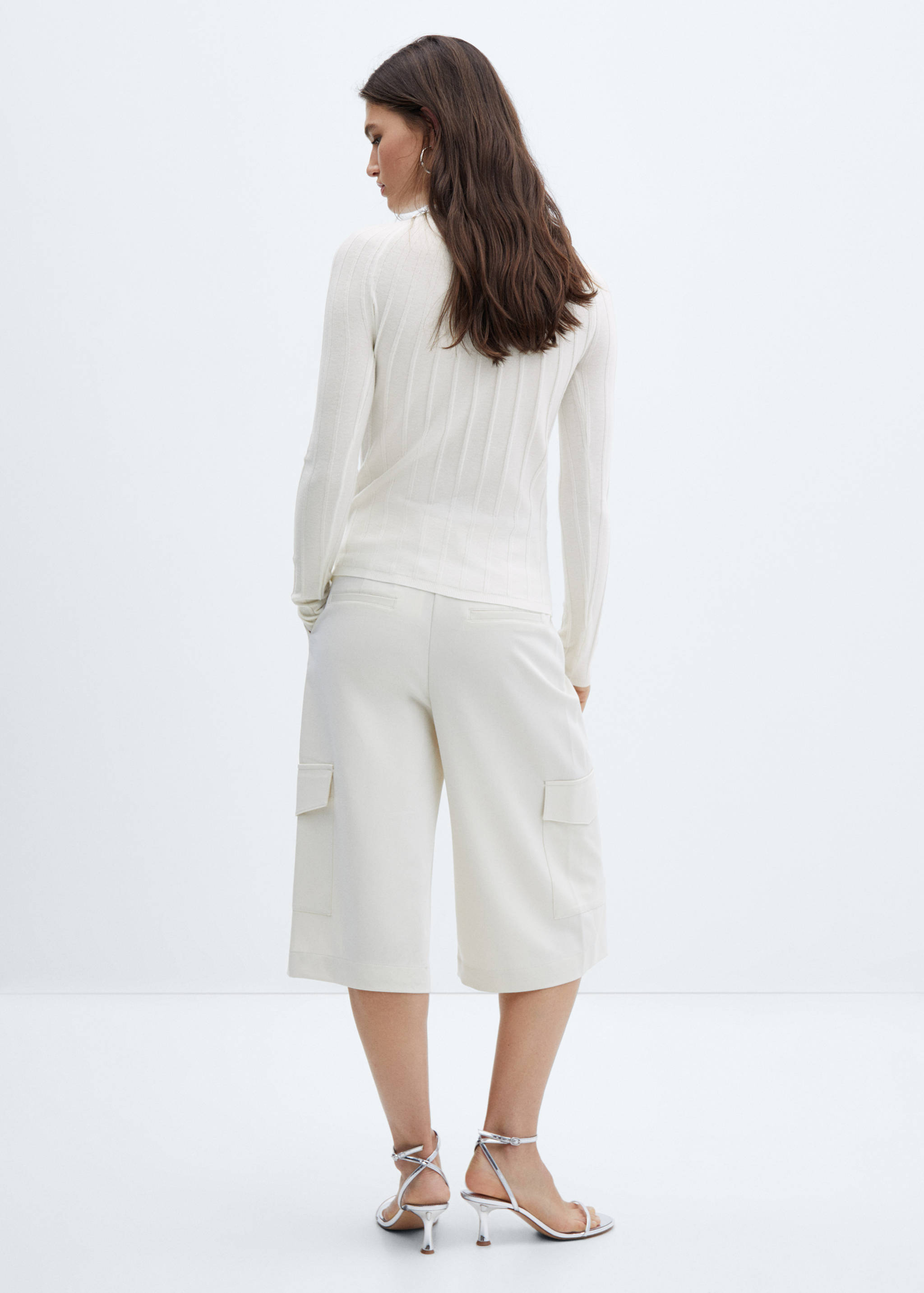 Ribbed sweater with perkins neck - Reverse of the article