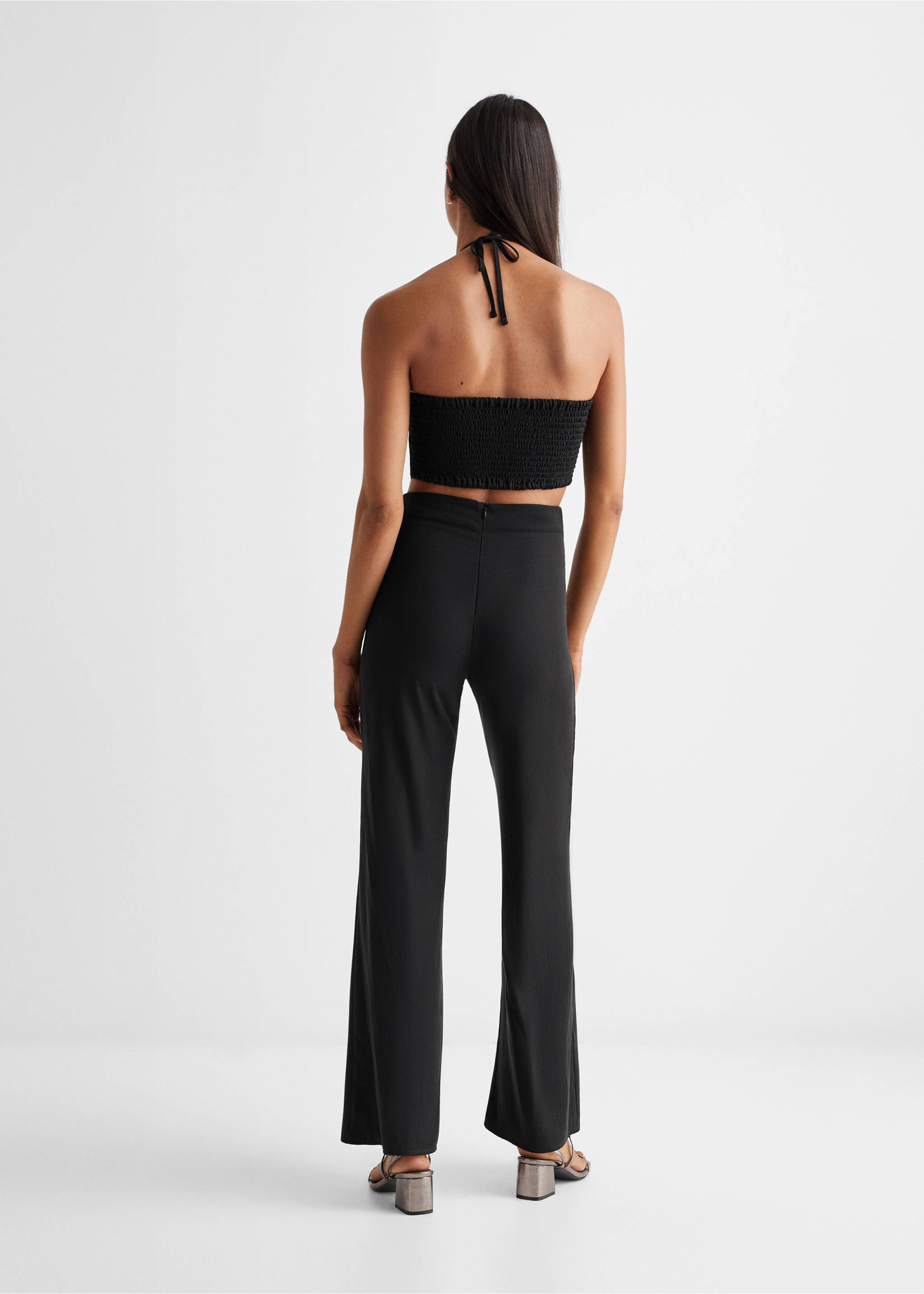 Long jumpsuit with cut-out - Reverse of the article, Black. Ref: 57065796-00.