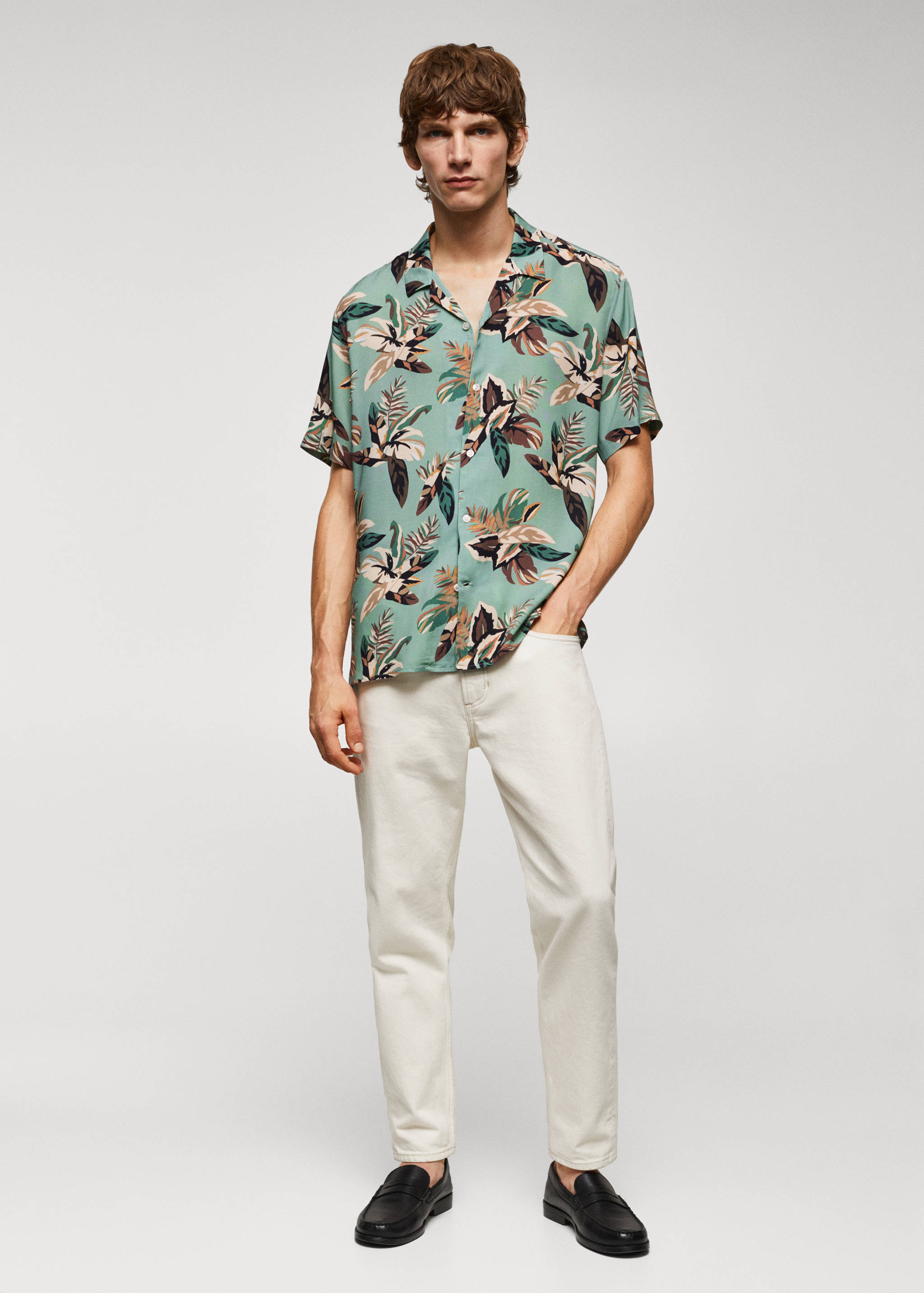 Regular-fit floral print shirt - General plane