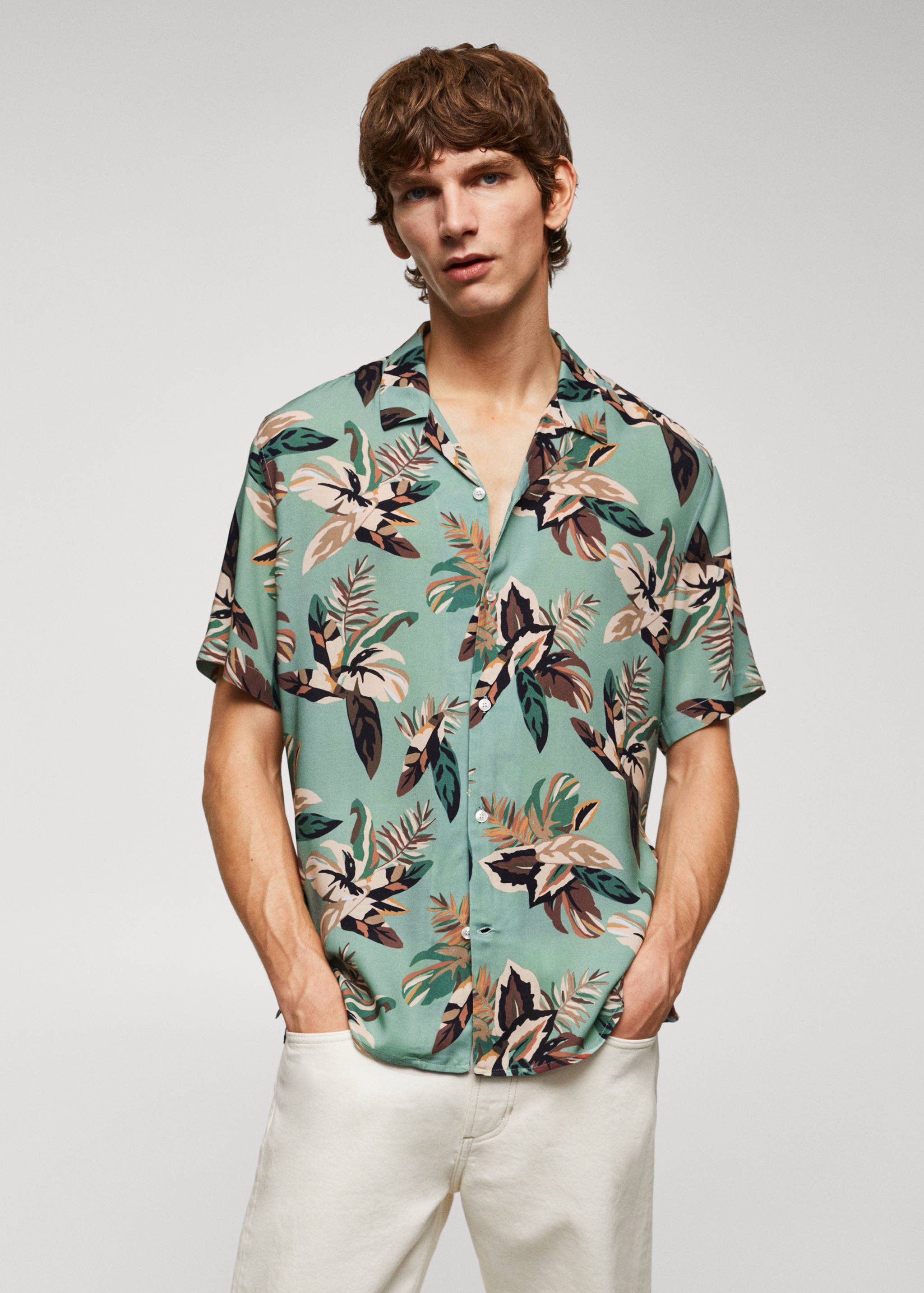 Regular-fit floral print shirt - Medium plane