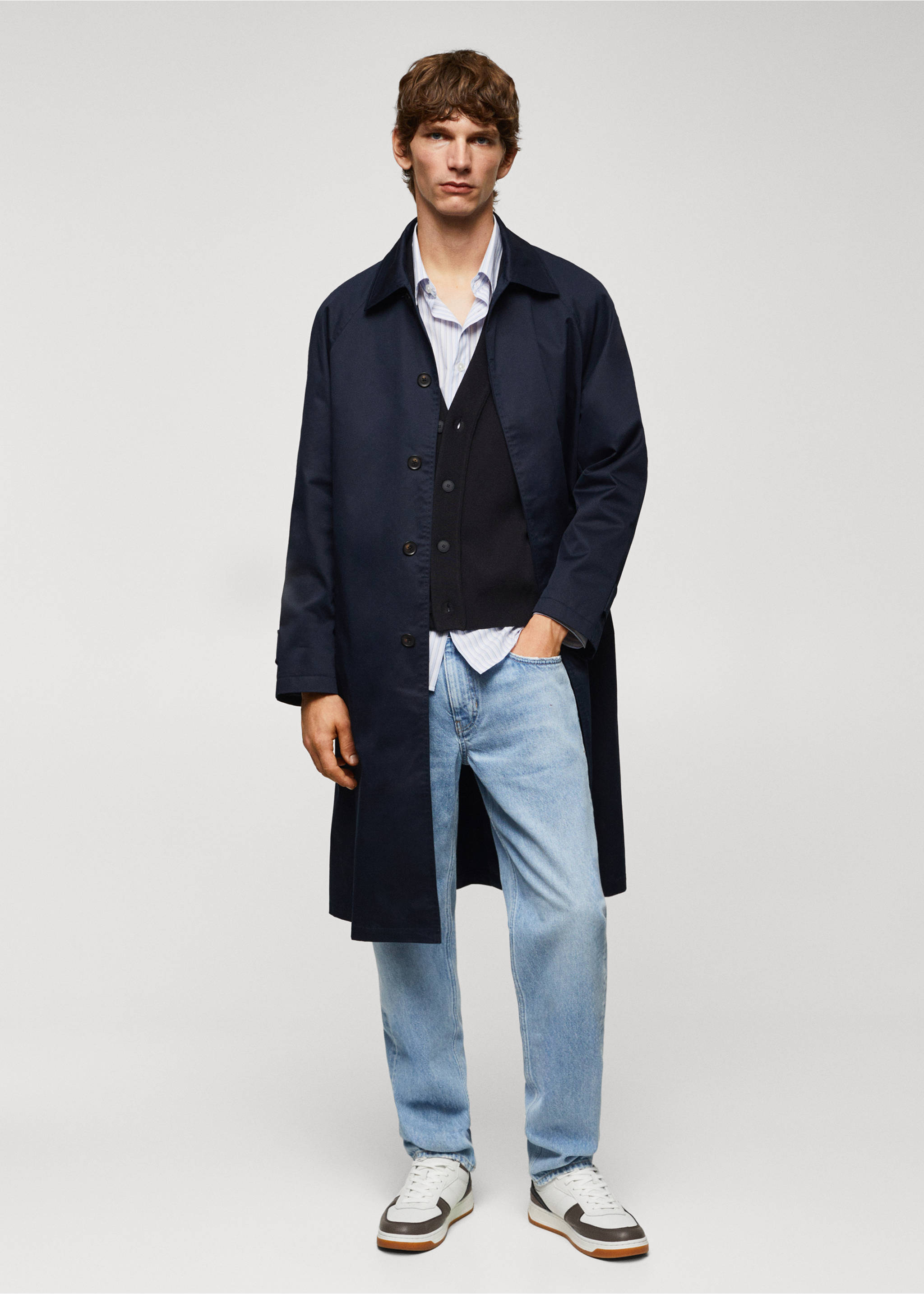 Relaxed-fit cotton trench coat - General plane, Dark Navy. Ref: 57065948-00.