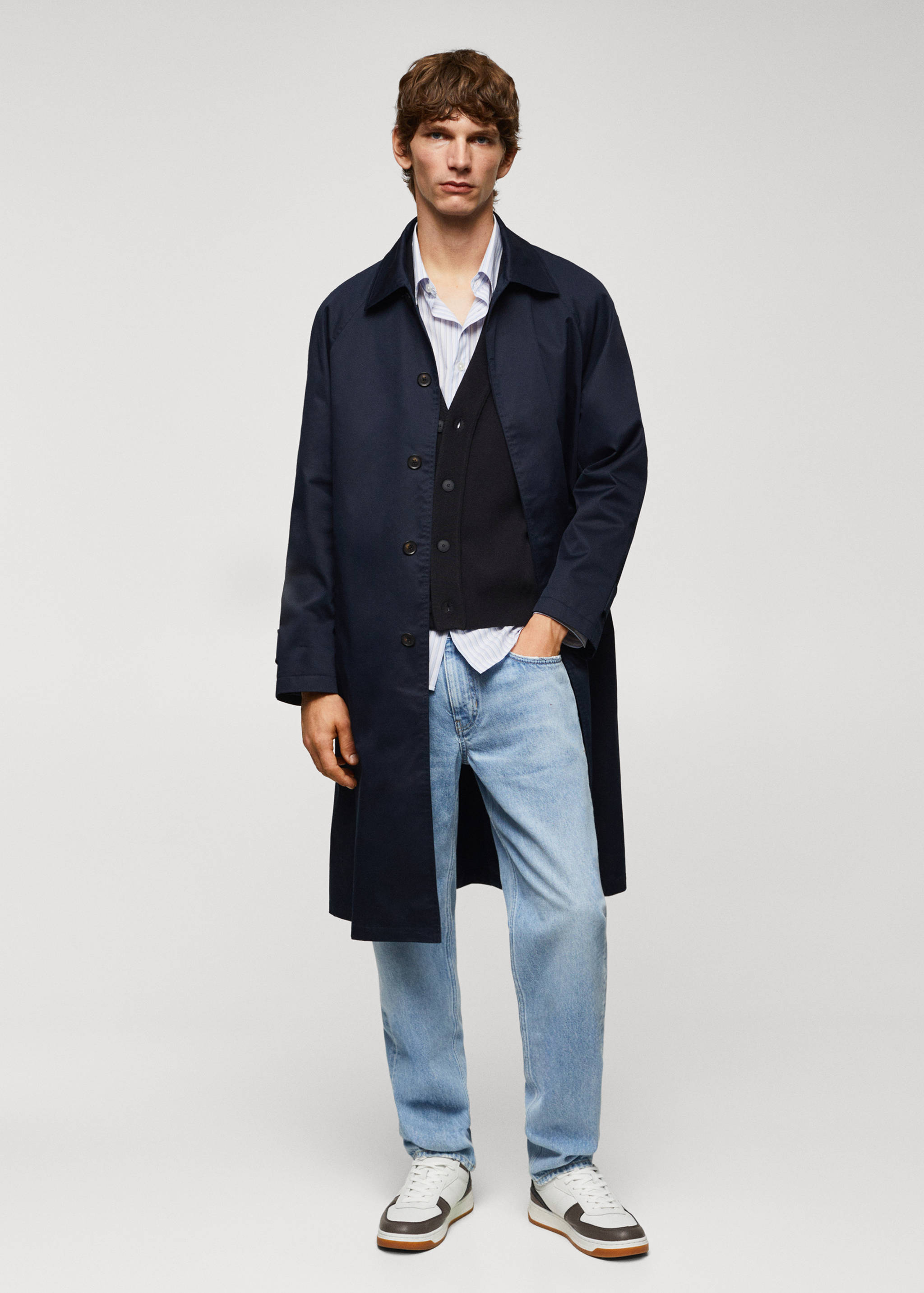 Relaxed-fit cotton trench coat - General plane