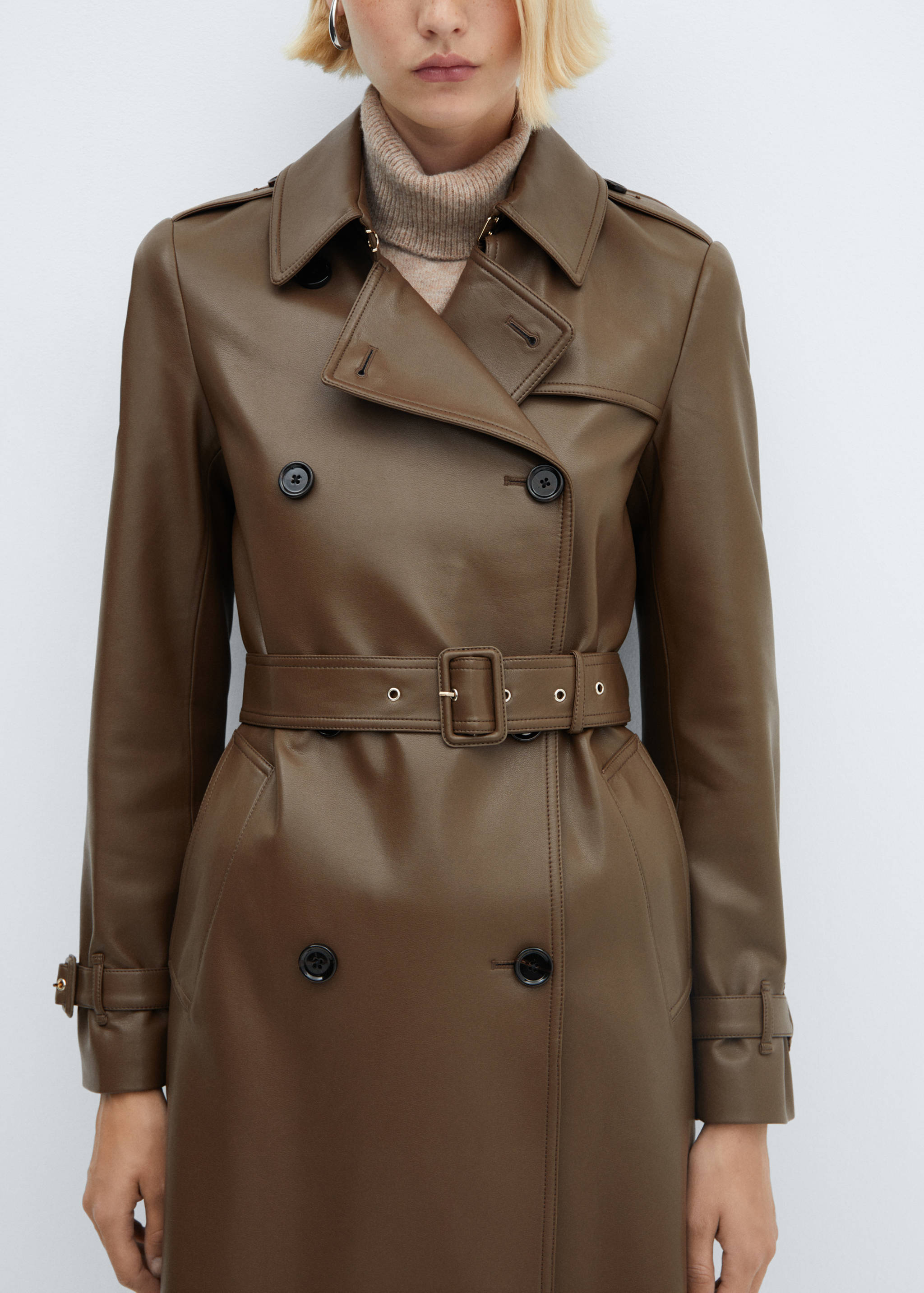 Faux-leather trench coat - Details of the article 2