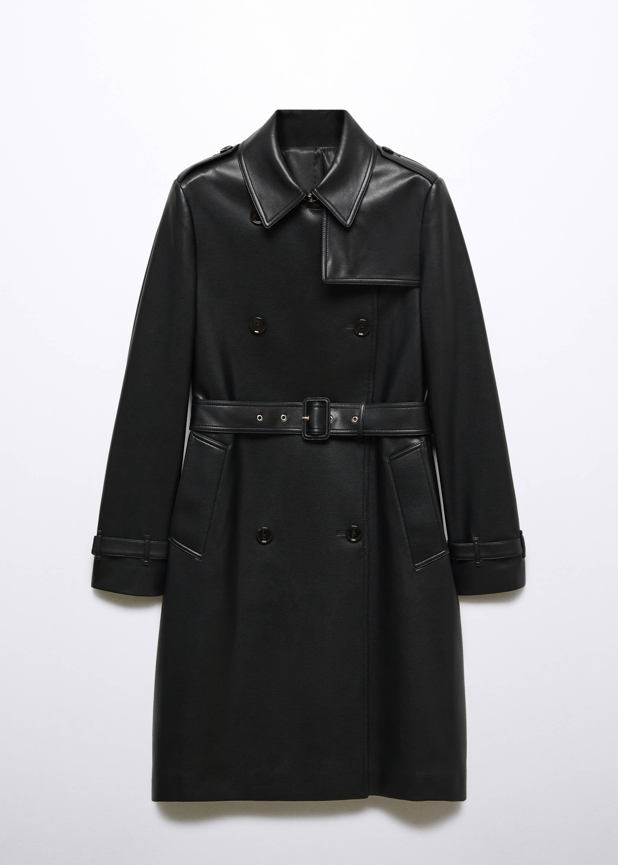Faux-leather trench coat - Article without model