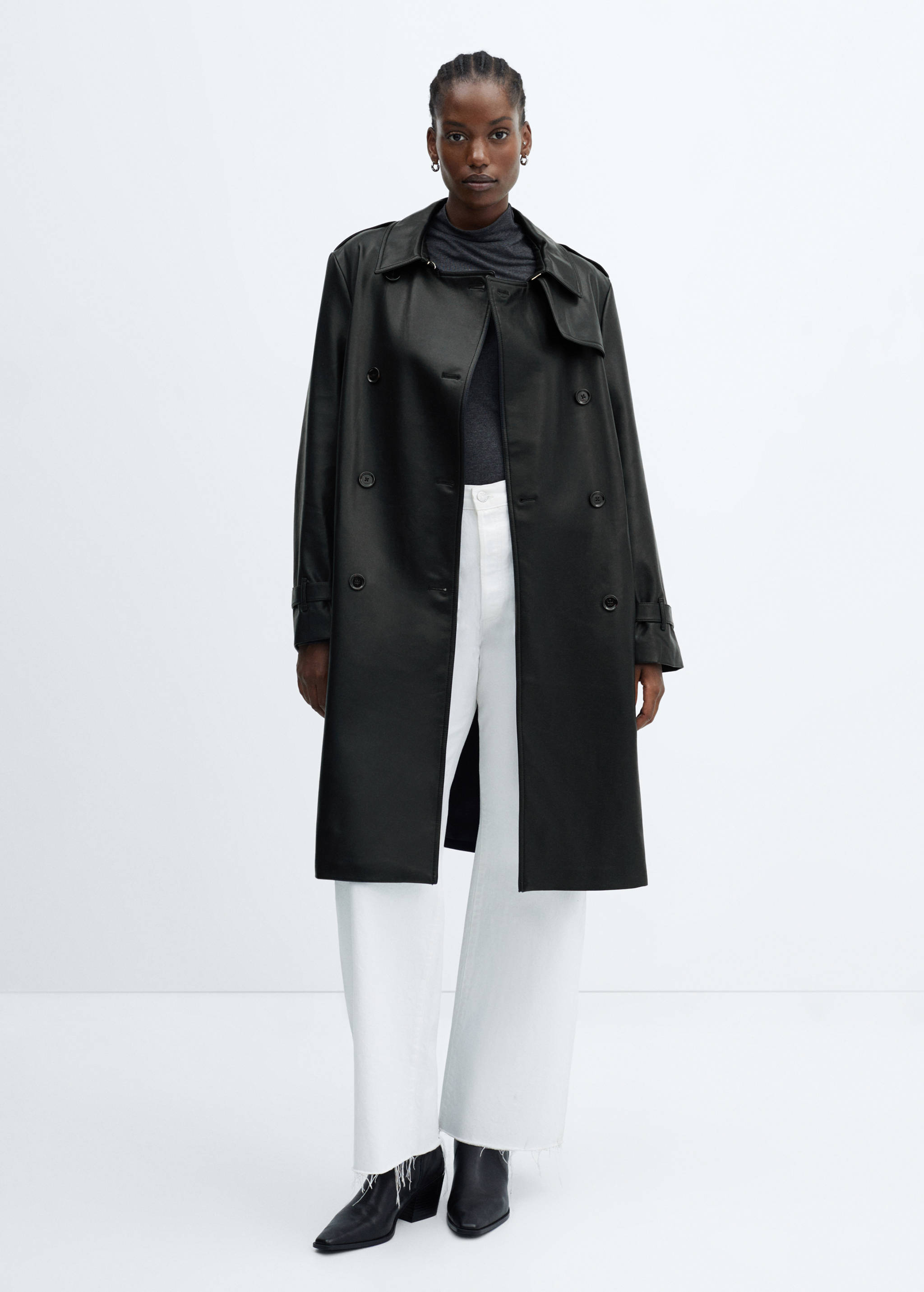Faux-leather trench coat - Details of the article 3