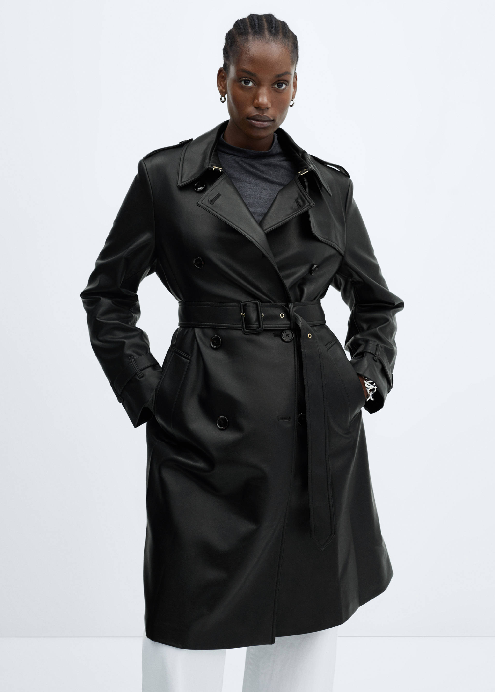 Faux-leather trench coat - Details of the article 5