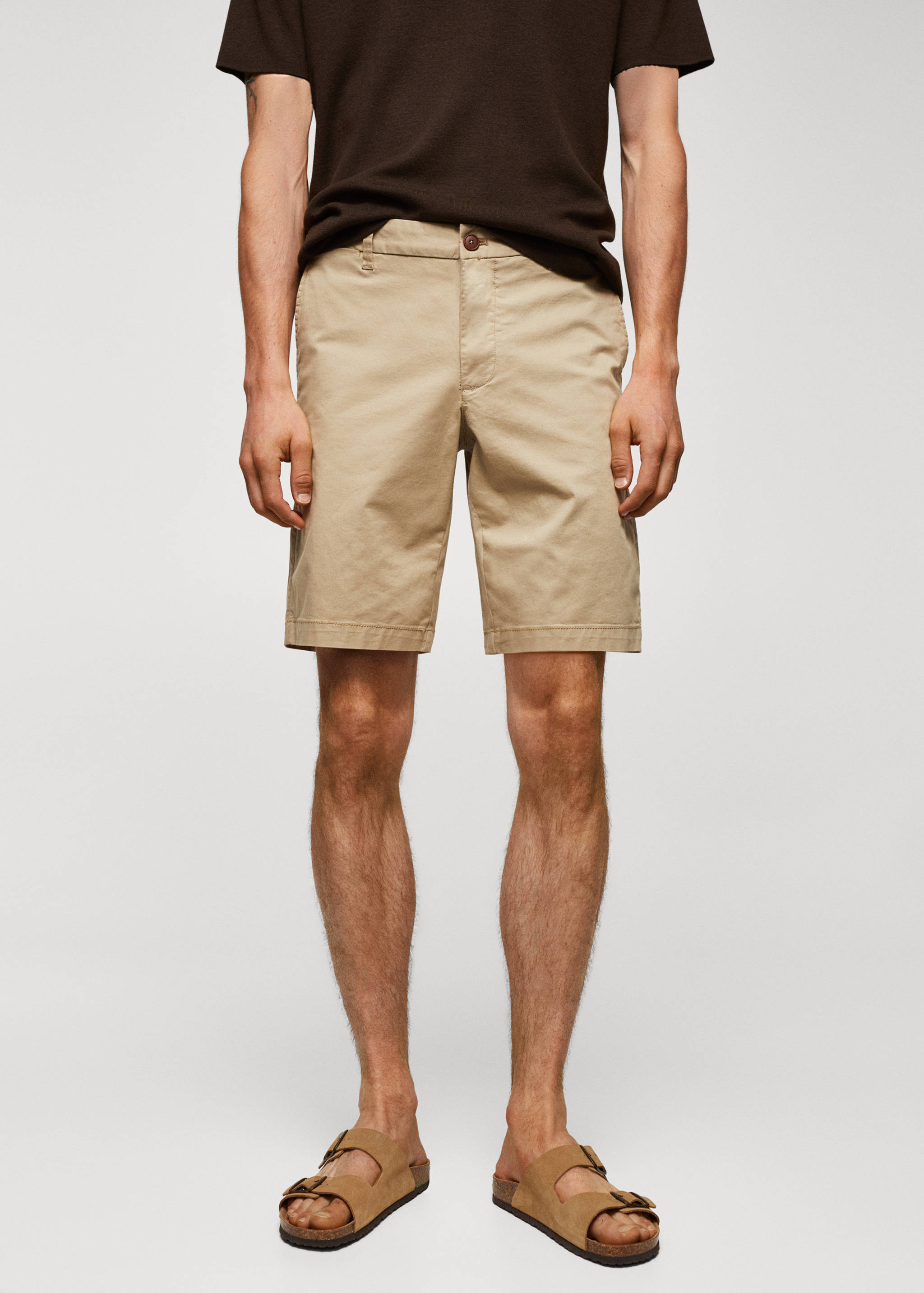 Bermudas slim fit chino algodón - Plano medio
