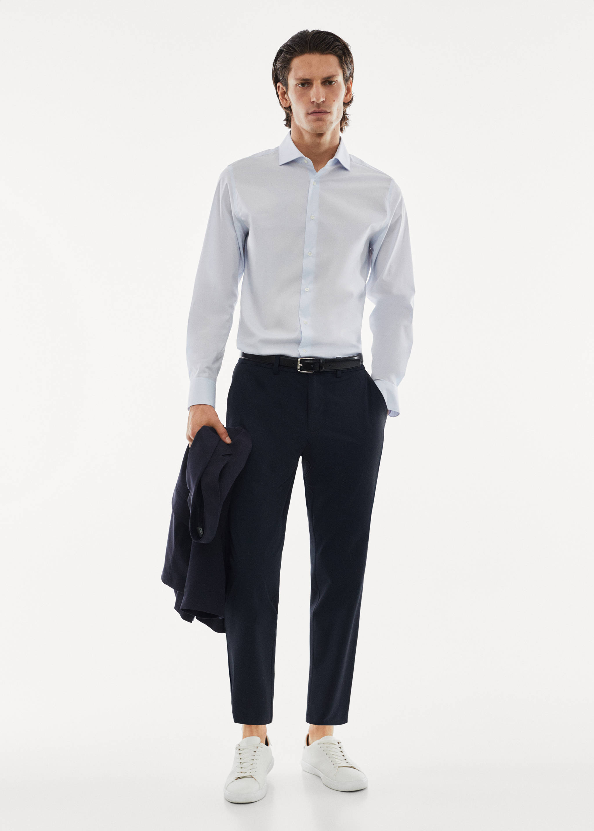 Stretch micro-structure suit shirt - General plane