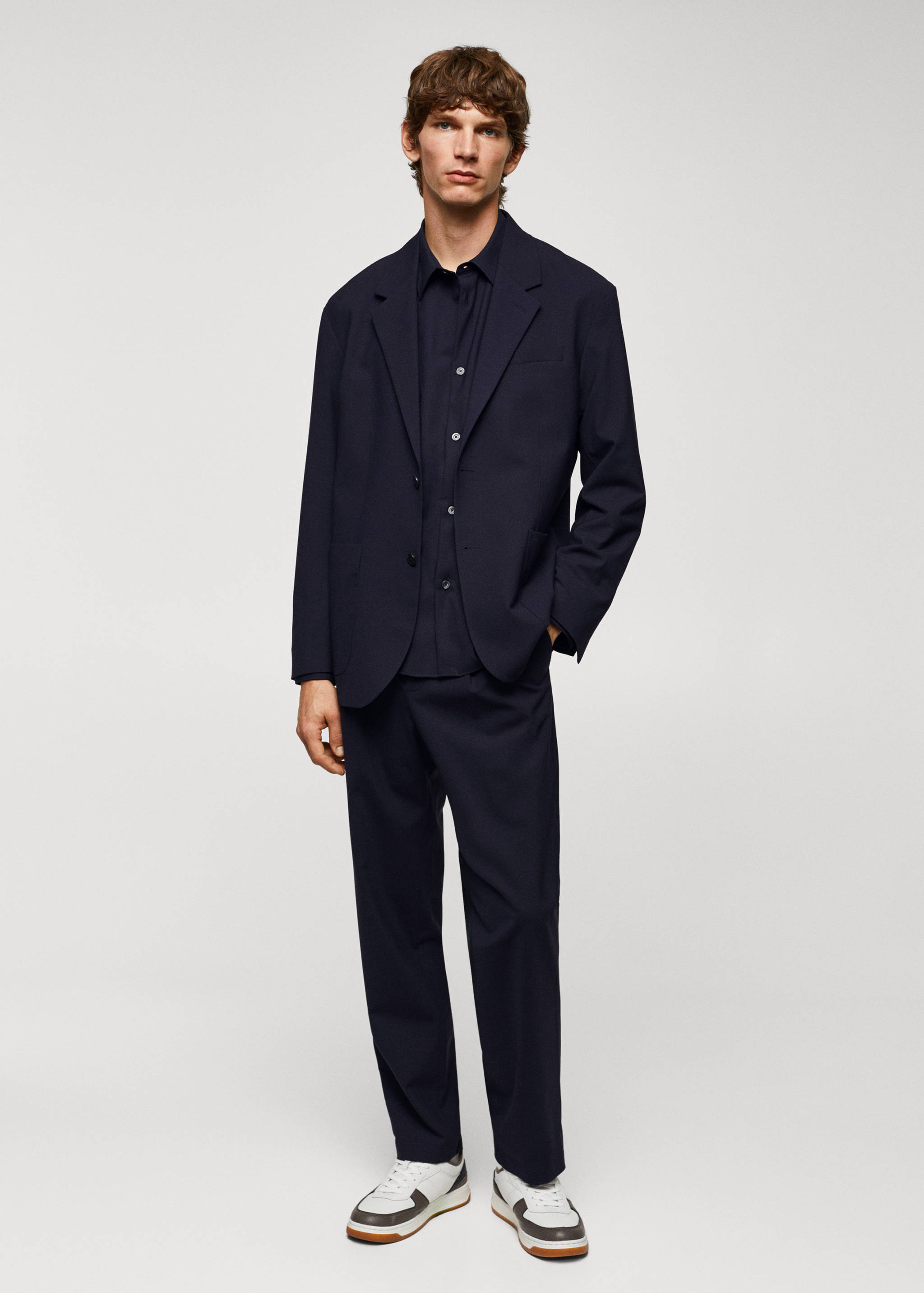 Americana lana relaxed fit - Plano general