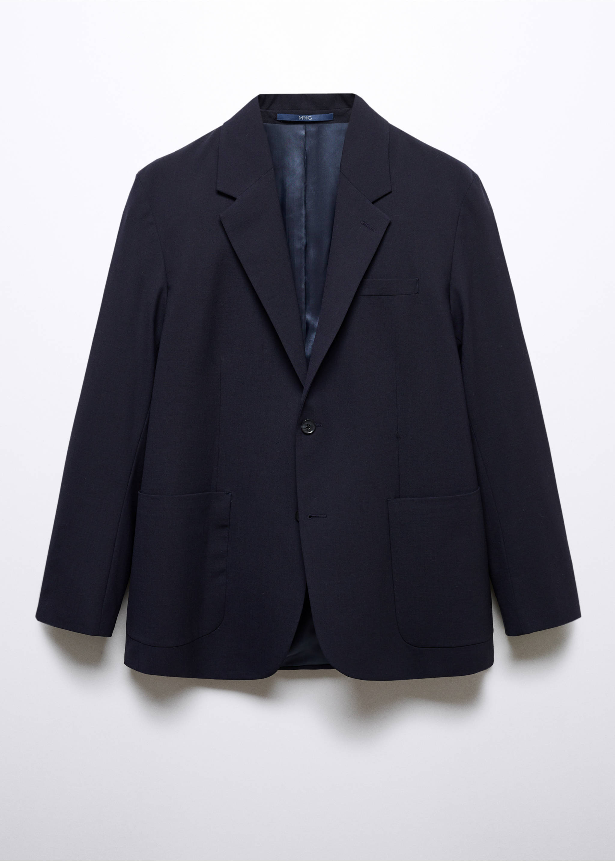 Relaxed Fit-Blazer aus Wolle - Artikel ohne Model, Marineblau. Ref: 57065961-00.