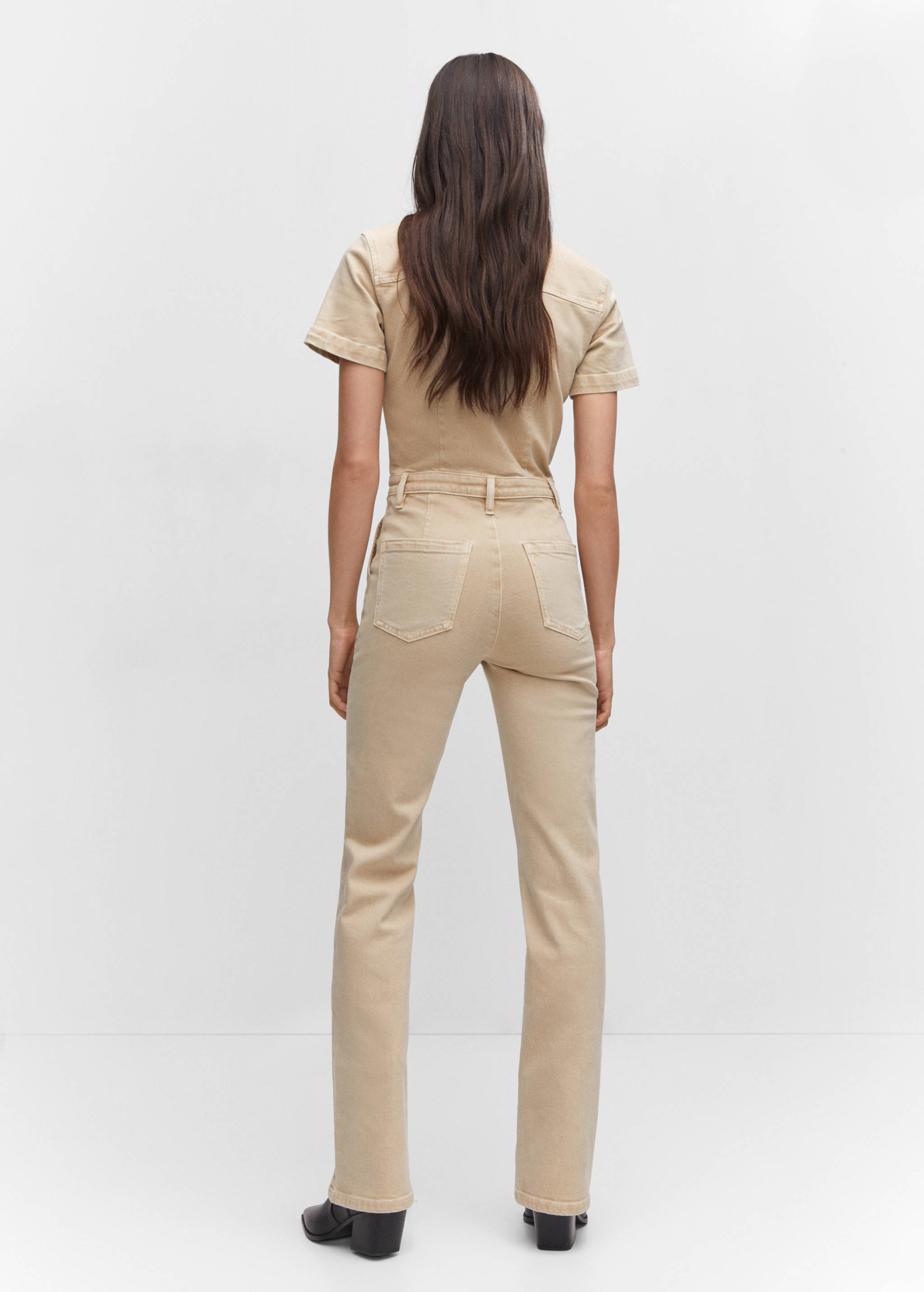 Denim zipper jumpsuit - Reverse of the article