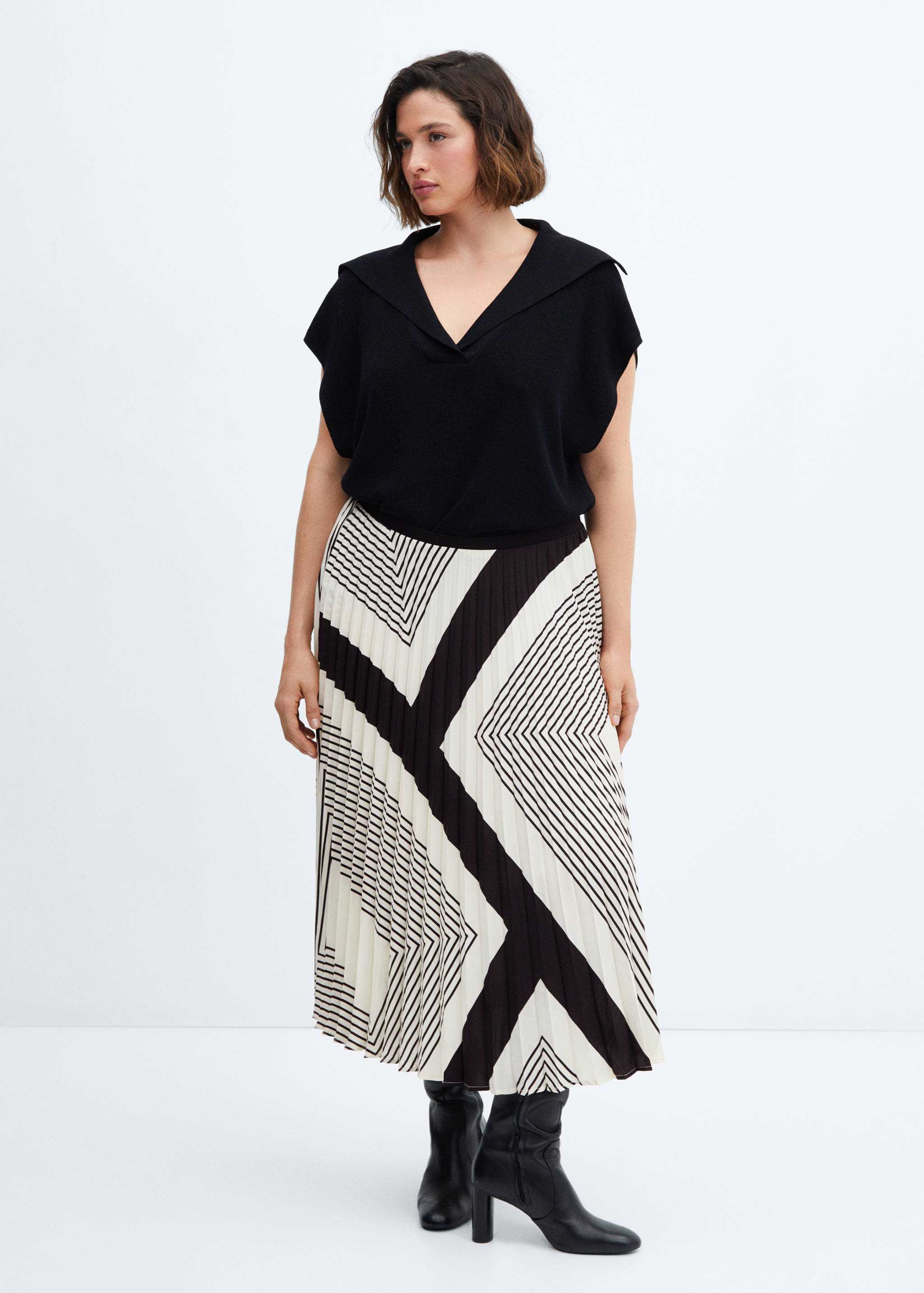 Gestreifter Plissée-Rock - Detail des Artikels 3