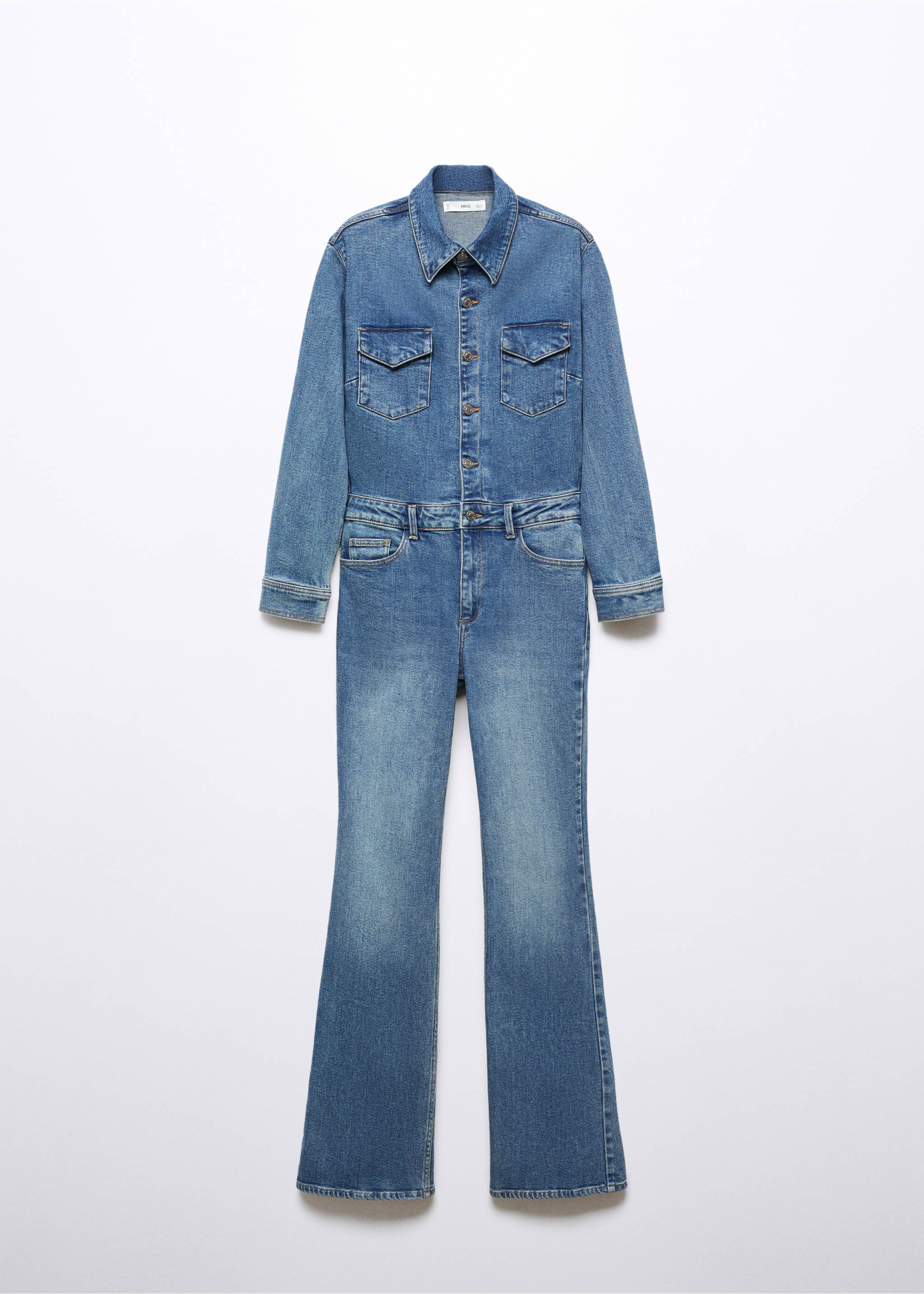 Langer Jeans-Jumpsuit - Artikel ohne Model, Mittelgrau Vintage. Ref: 57065968-00.