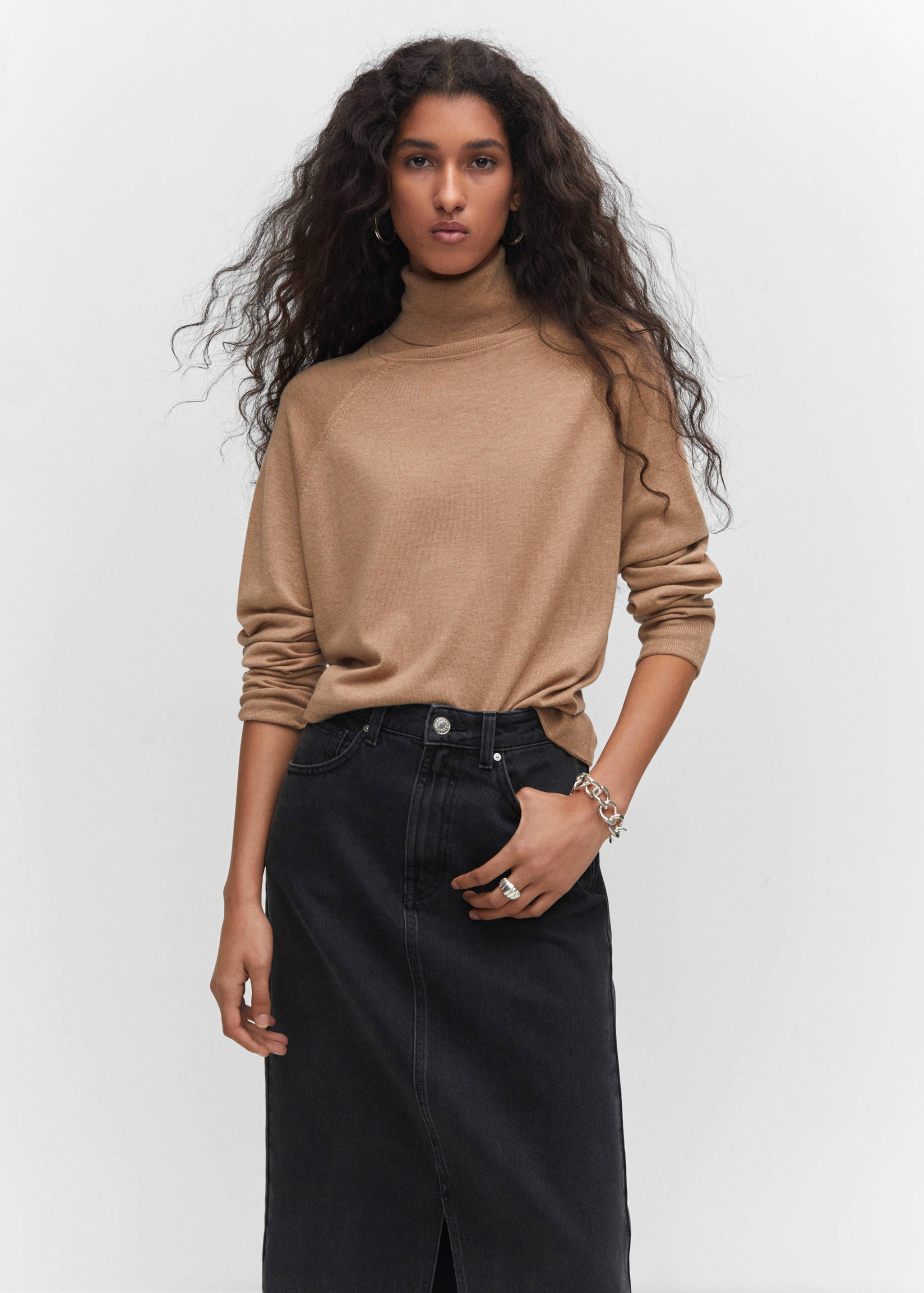 Fine-knit turtleneck sweater - Medium plane