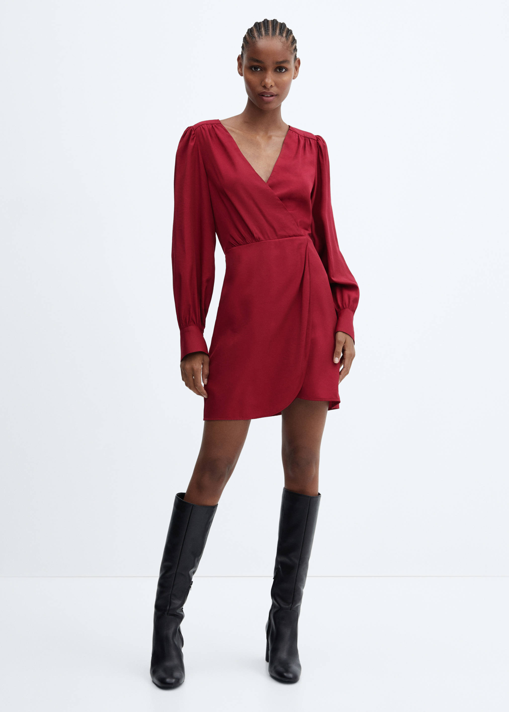 Puffed sleeves short dress - General plane