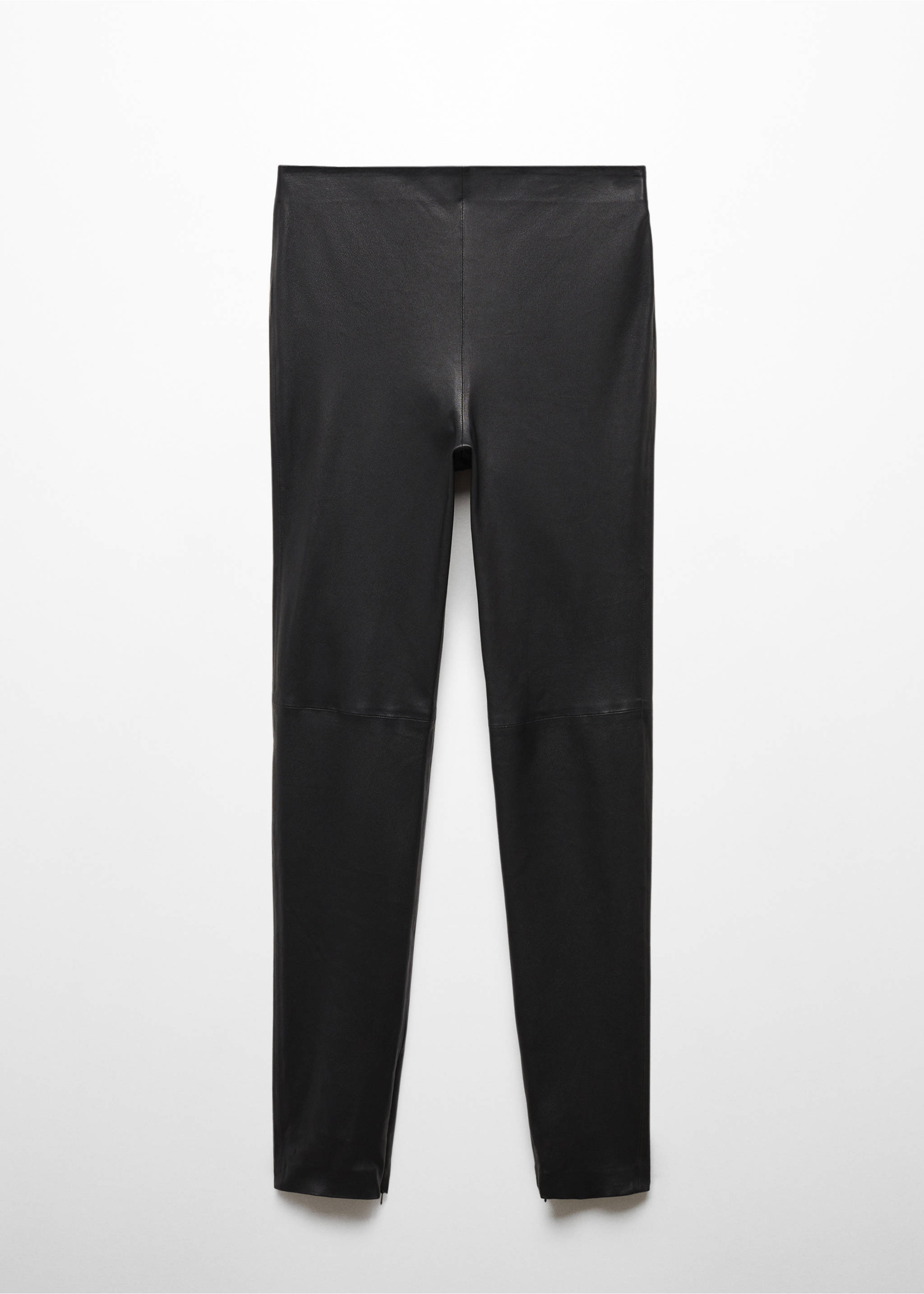 Leather leggings with zip - Article without model, Black. Ref: 57065985-00.