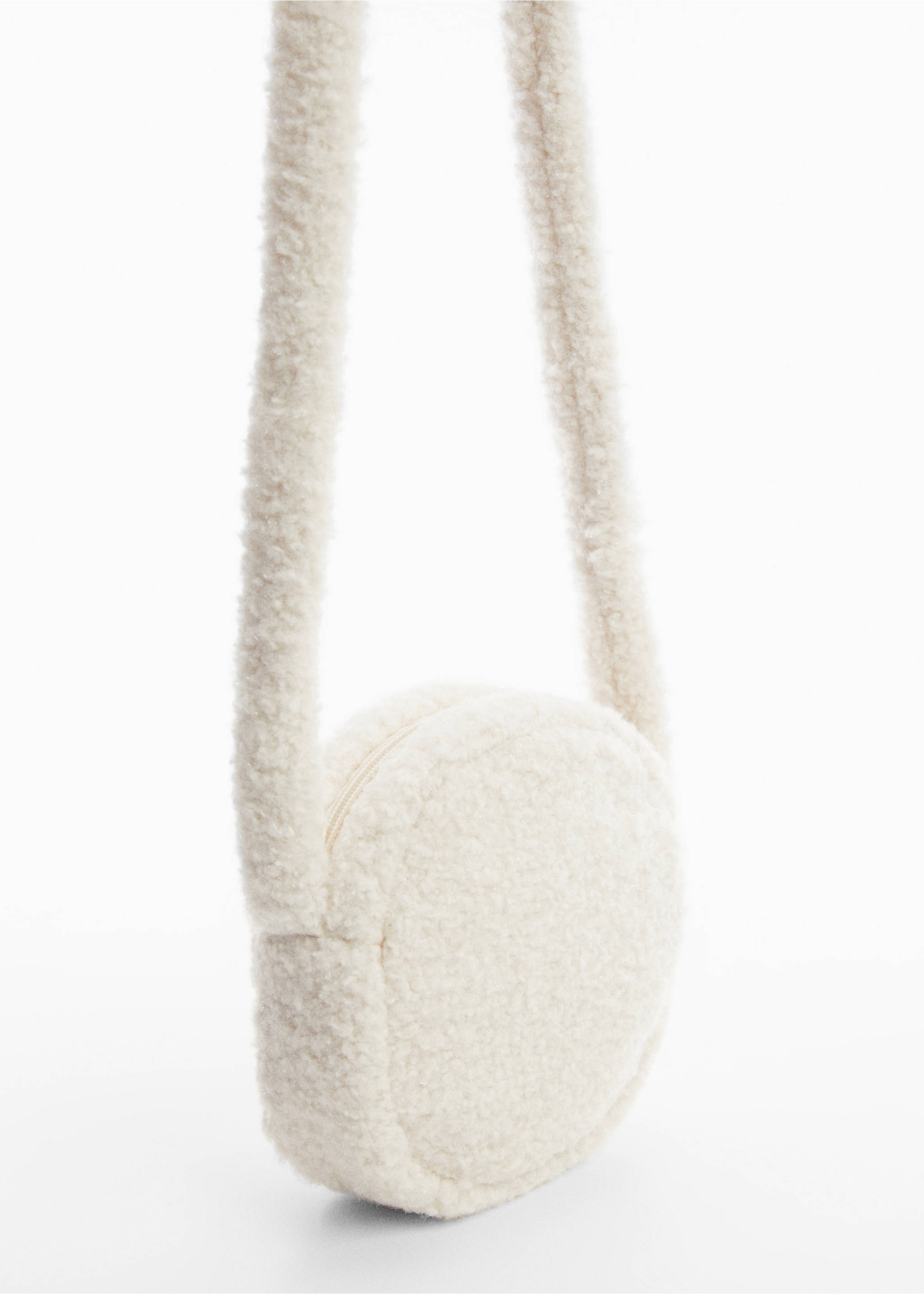 Shearling-effect bag - Medium plane, Ecru. Ref: 57065989-00.