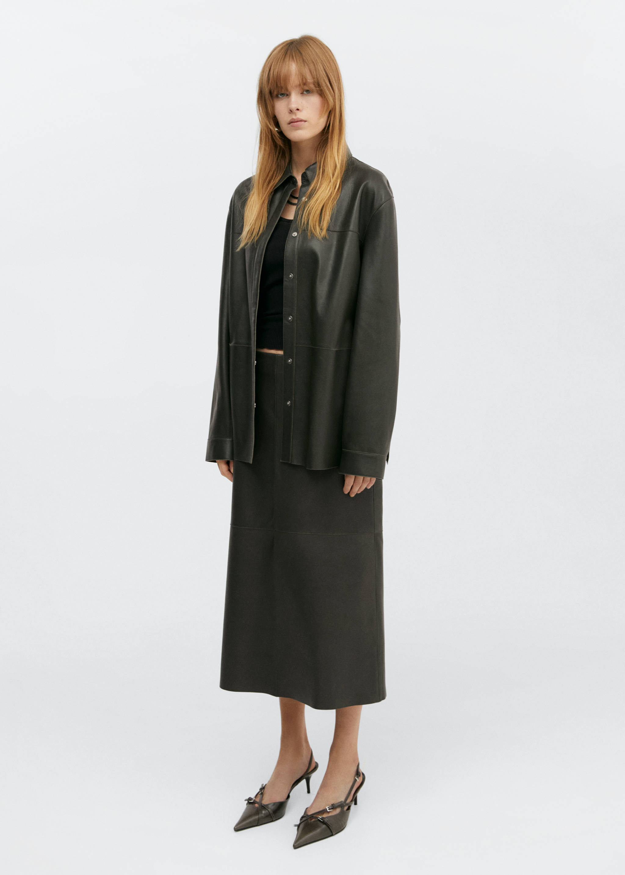 Leather overshirt - General plane