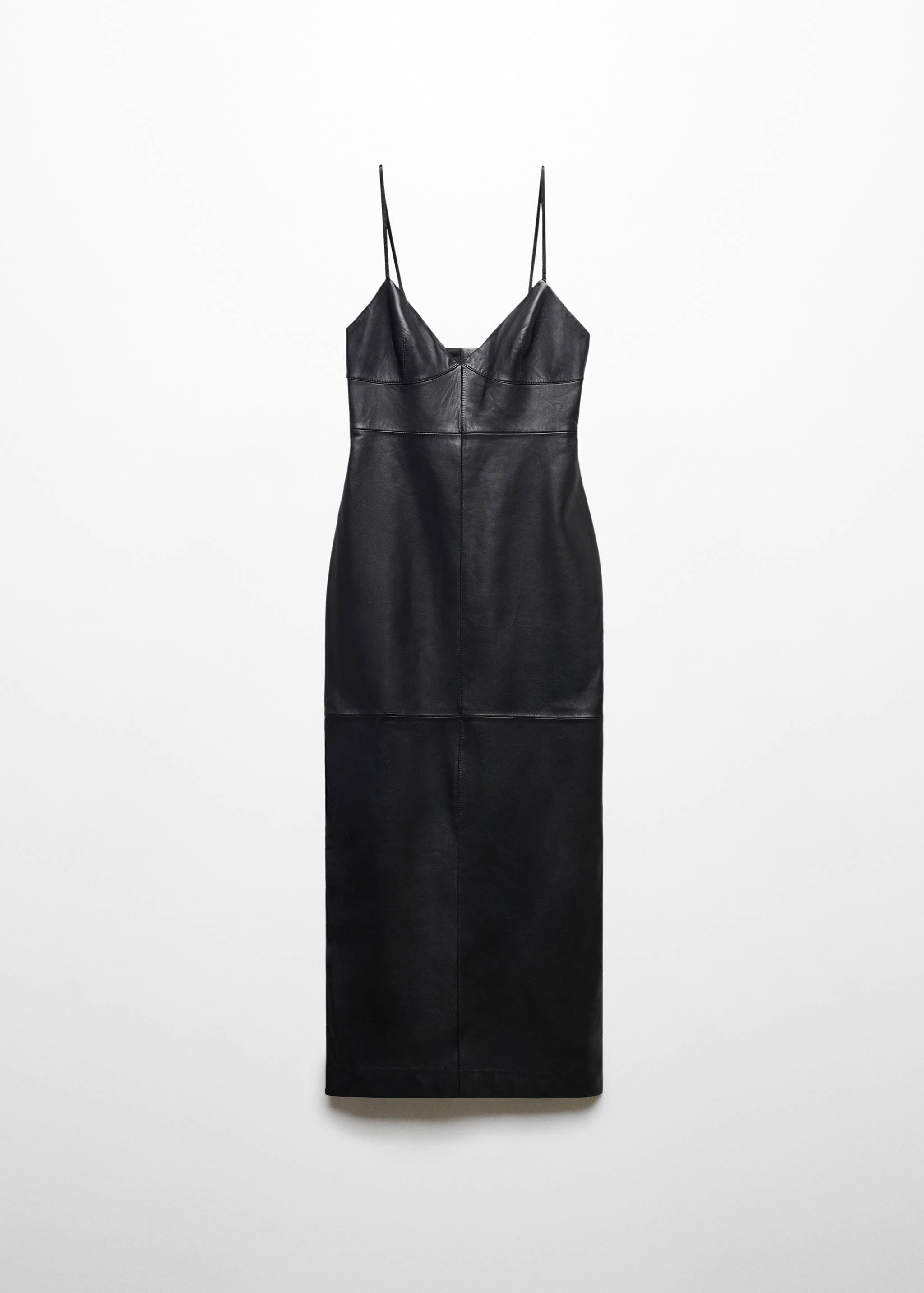 Šaty na ramínka s kůží - Zboží bez modelu