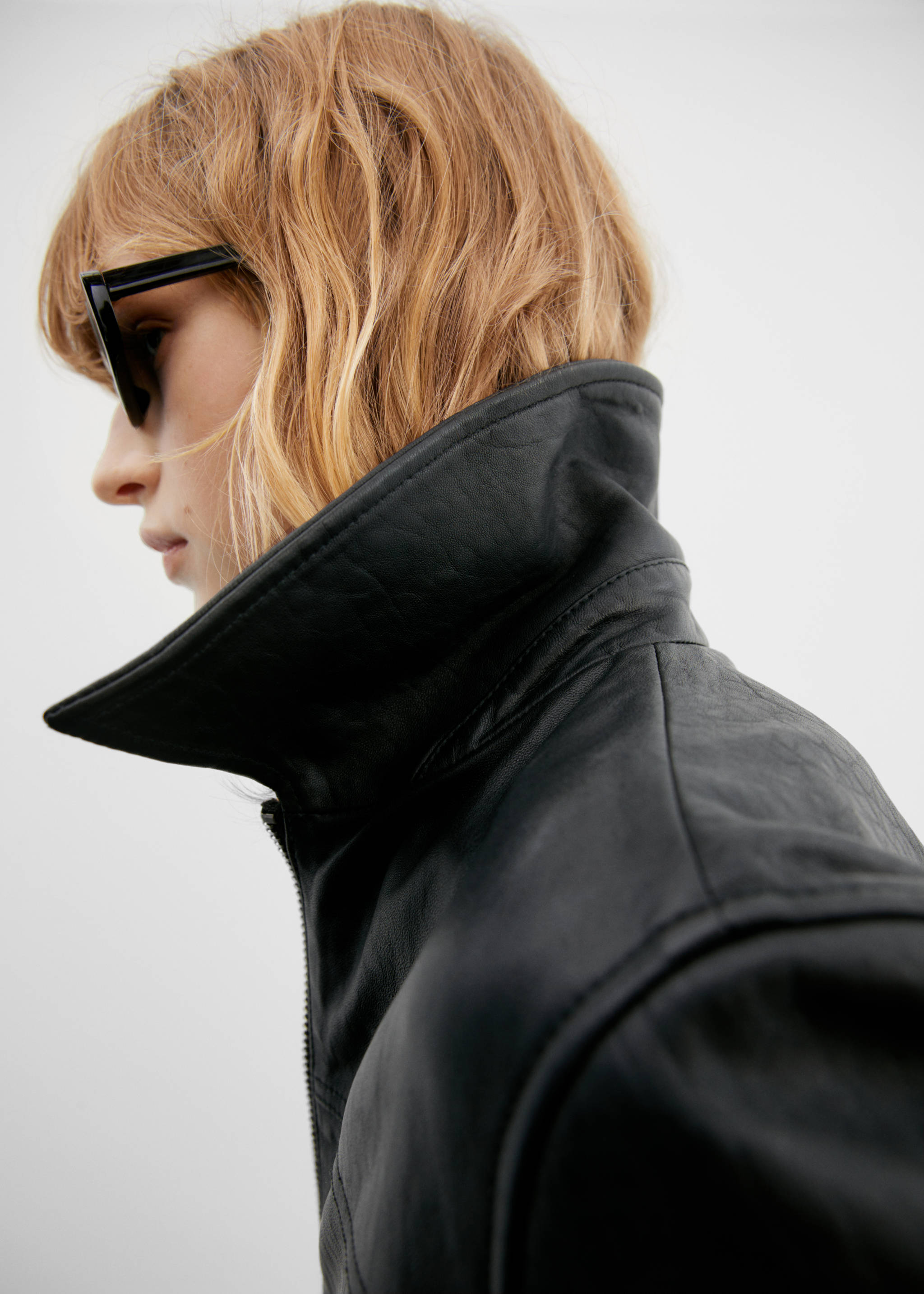 Cazadora piel bajo elástico - Detalle del artículo 1