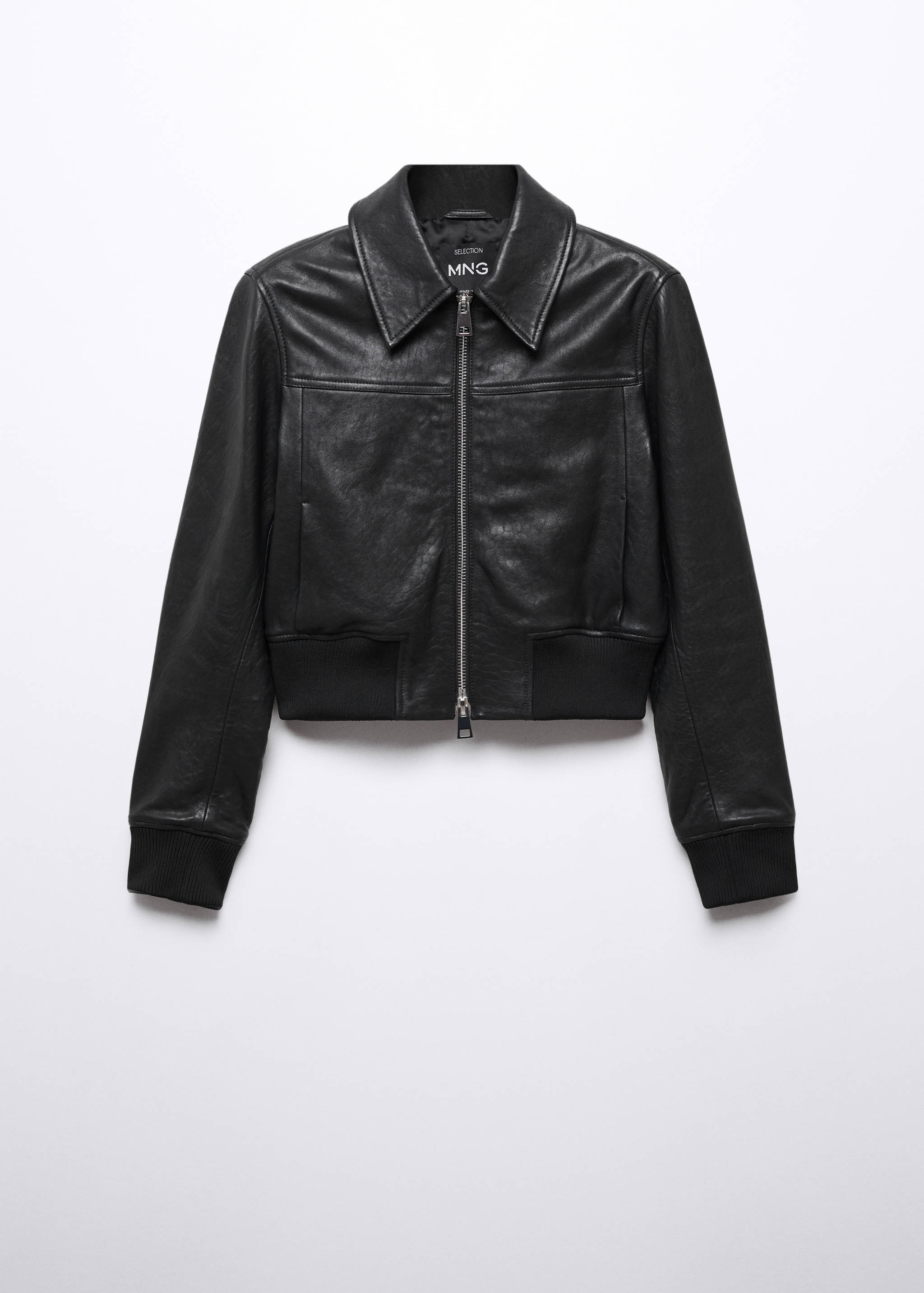 Blouson cuir bas élastiqué - Article sans modèle