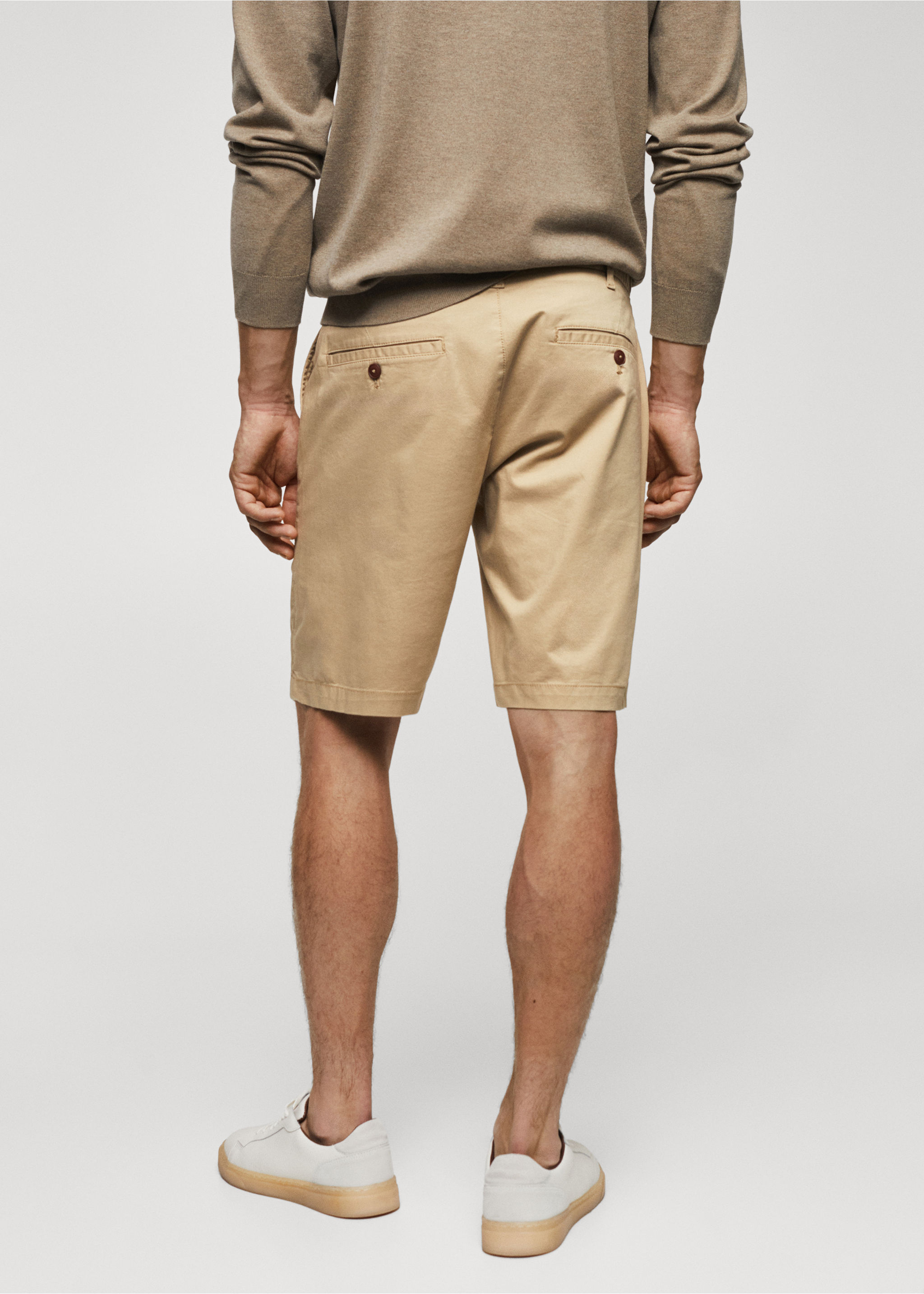 Slim-fit chino cotton bermuda shorts - Reverse of the article