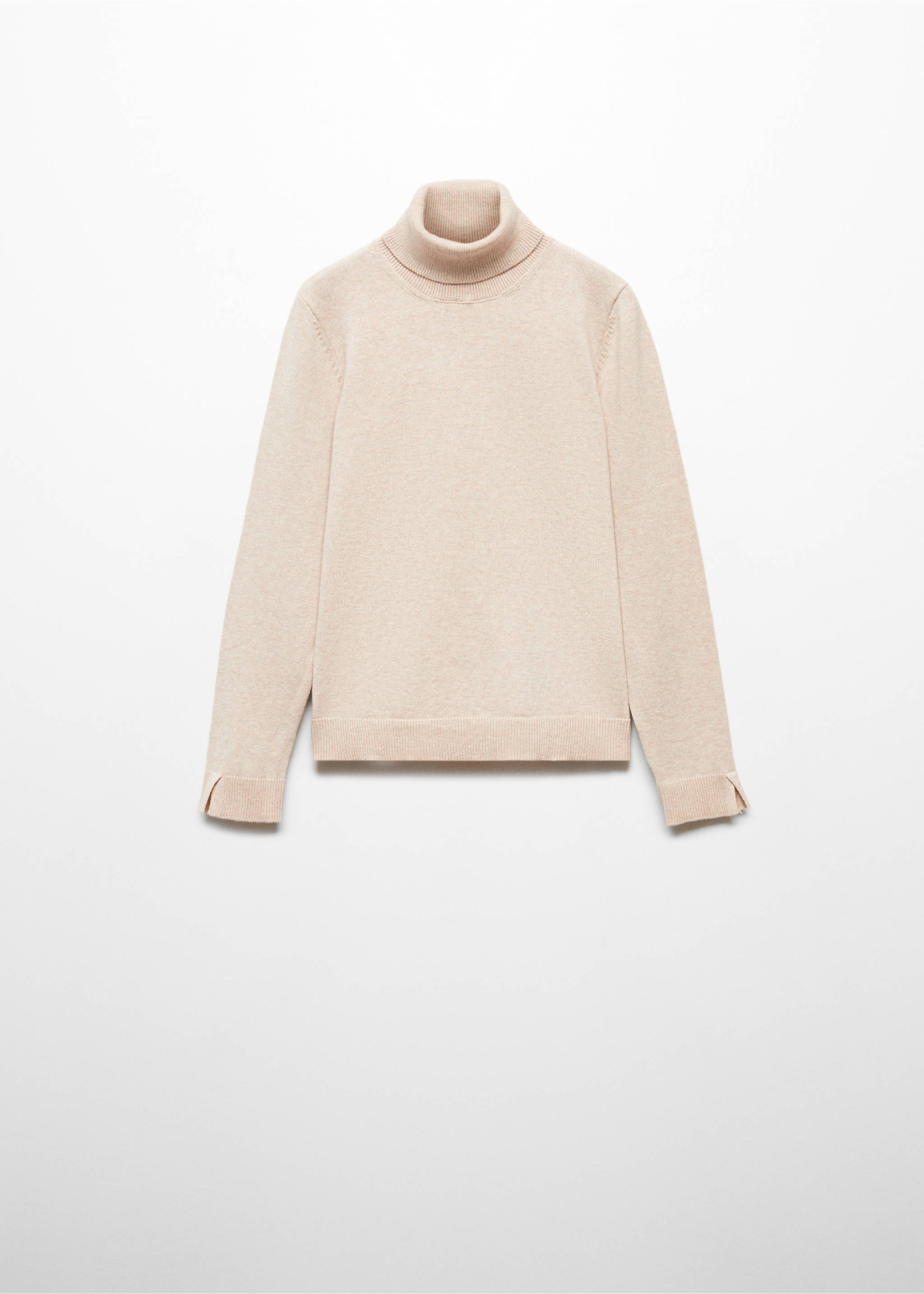 Cable-knit turtleneck sweater - Article without model, Sand. Ref: 57066310-00.