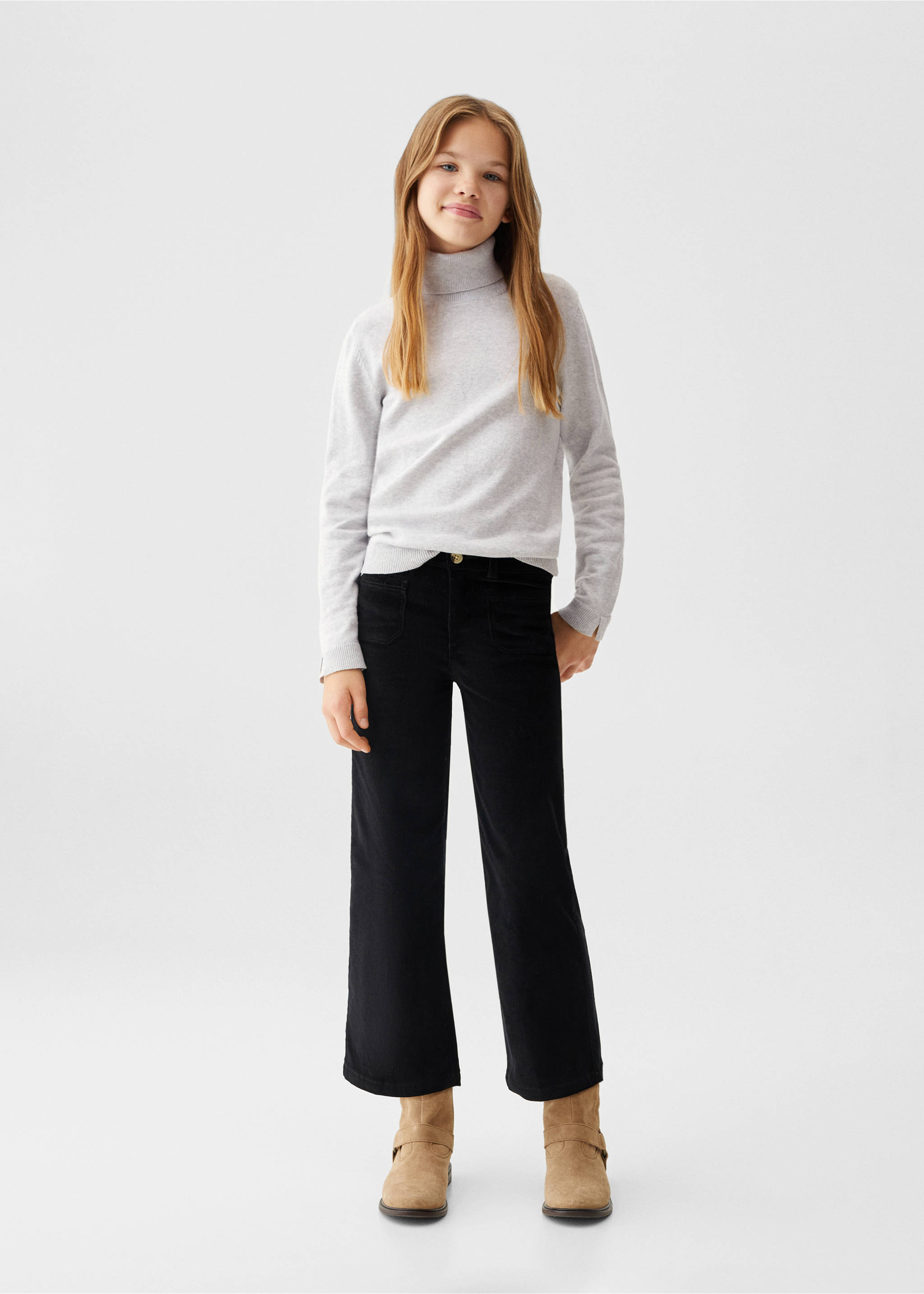 Cable-knit turtleneck sweater - General plane, Light Heather Grey. Ref: 57066310-00.