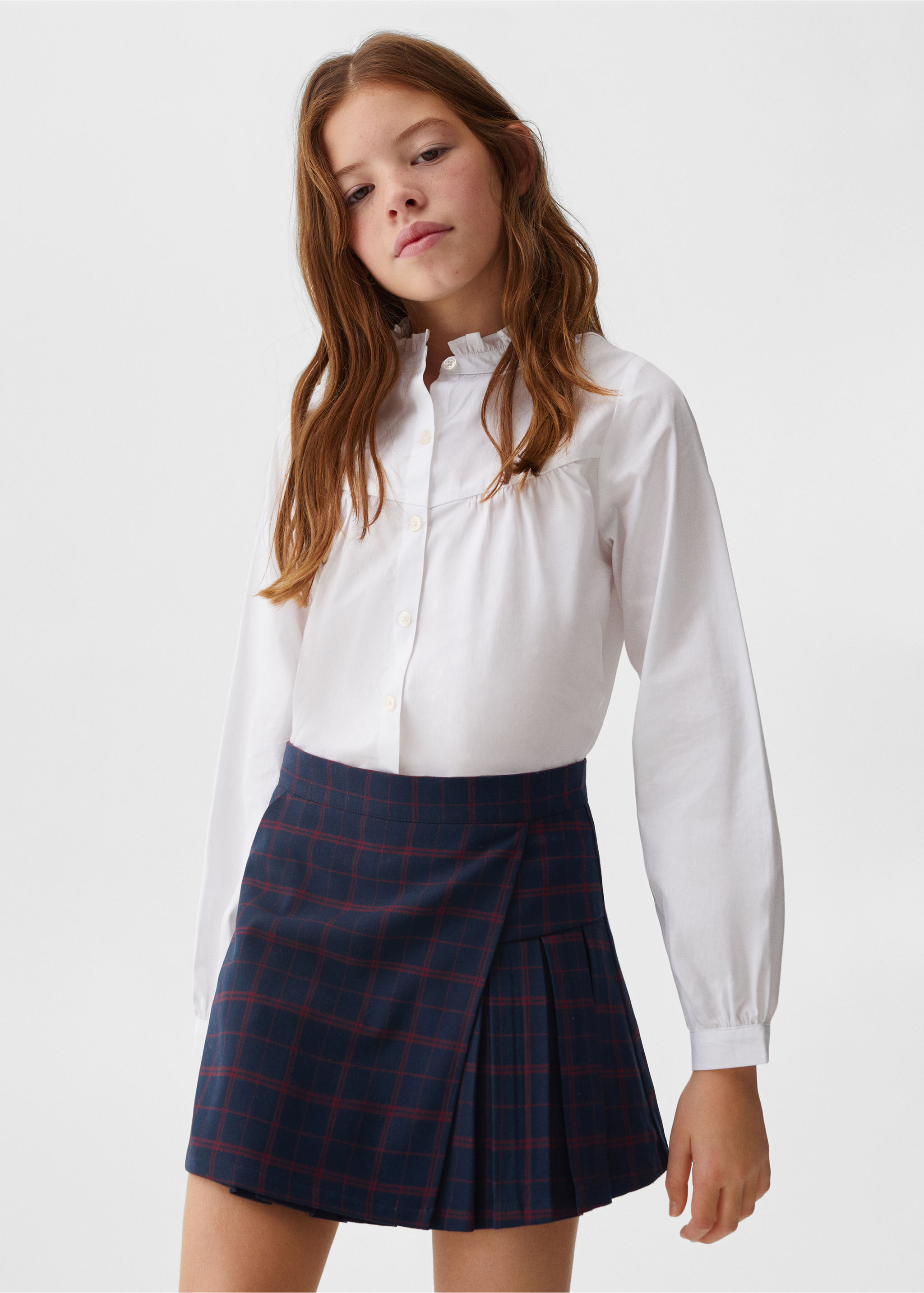 Pleated check skirt - Medium plane