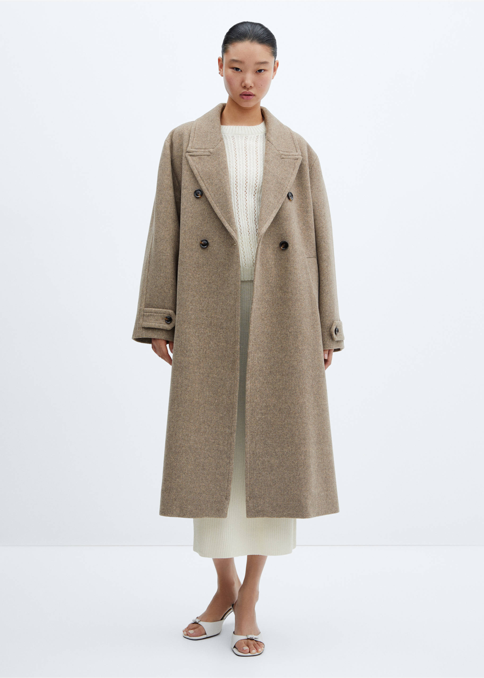 Oversize wool coat - General plane, Medium Brown. Ref: 57066711-00.