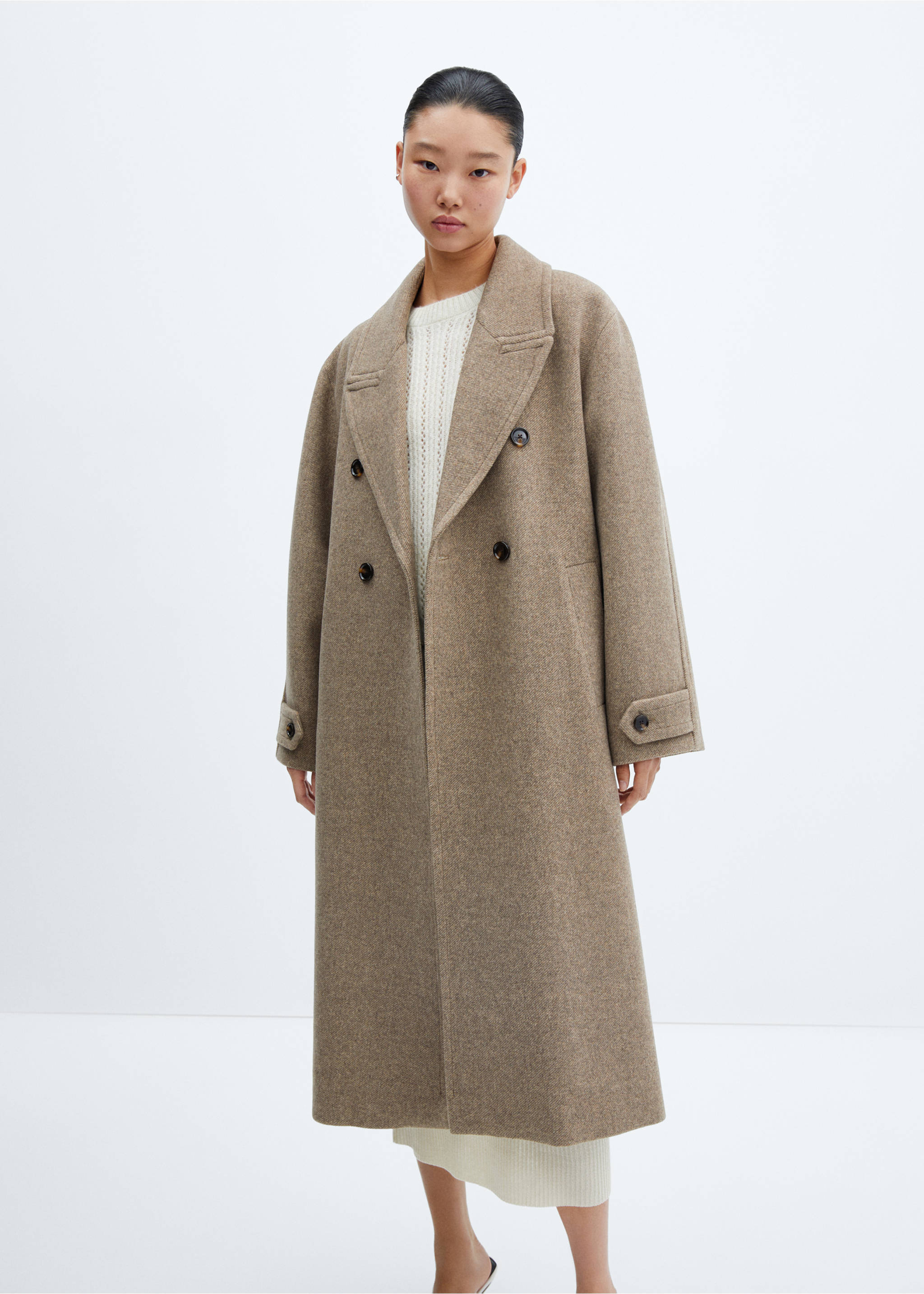 Oversize wool coat - Medium plane, Medium Brown. Ref: 57066711-00.