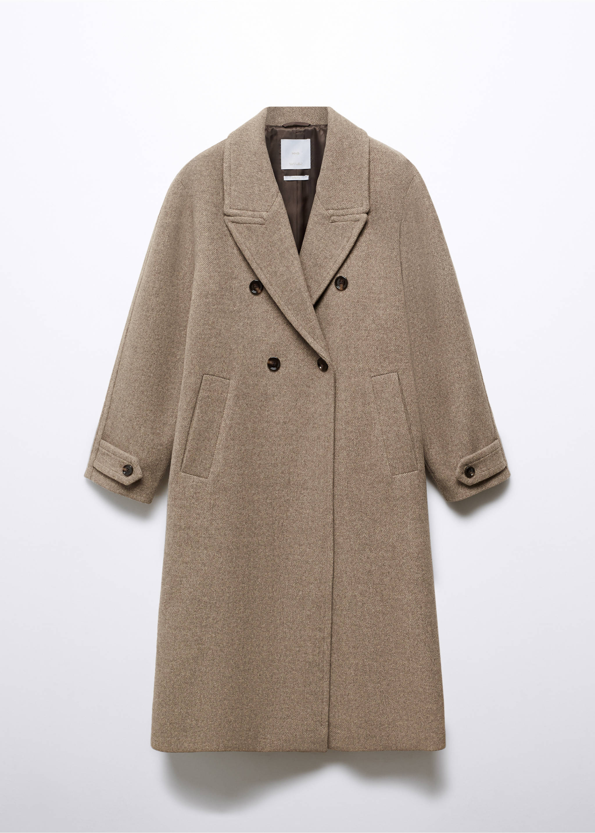 Oversize wool coat - Article without model, Medium Brown. Ref: 57066711-00.