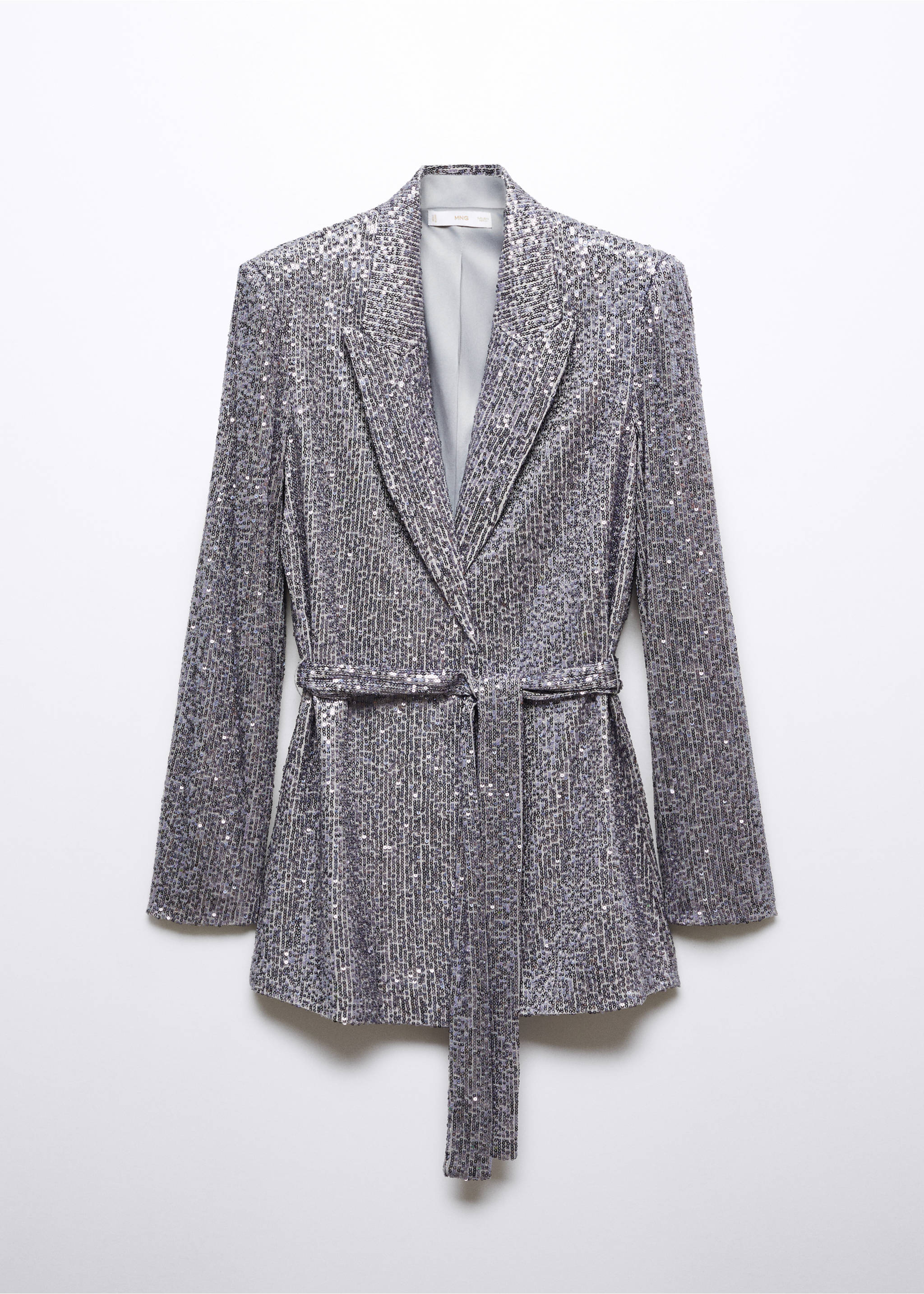 Veste paillettes ceinture amovible - Article sans modèle, Gris. Ref: 57066713-00.