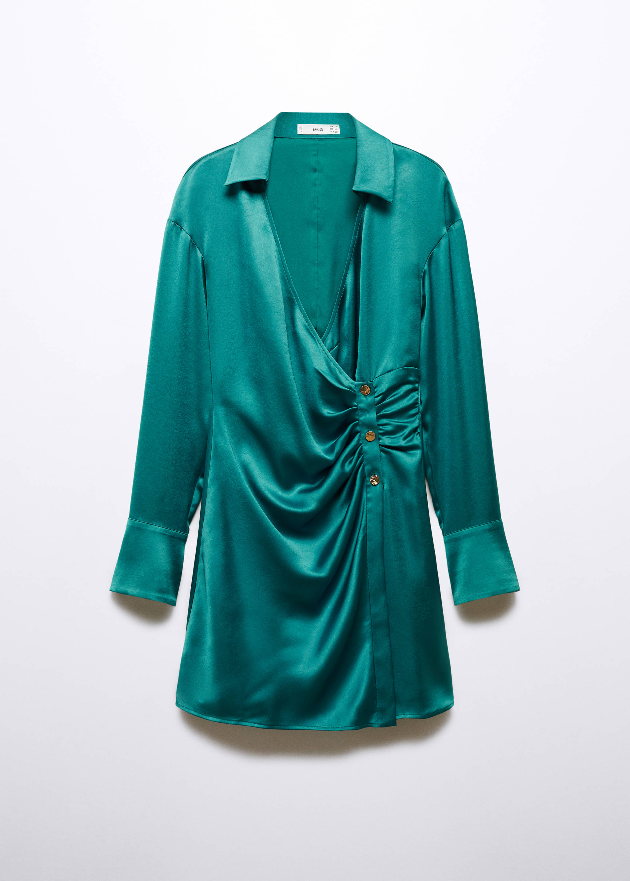 Triple-button satin dress - Article without model