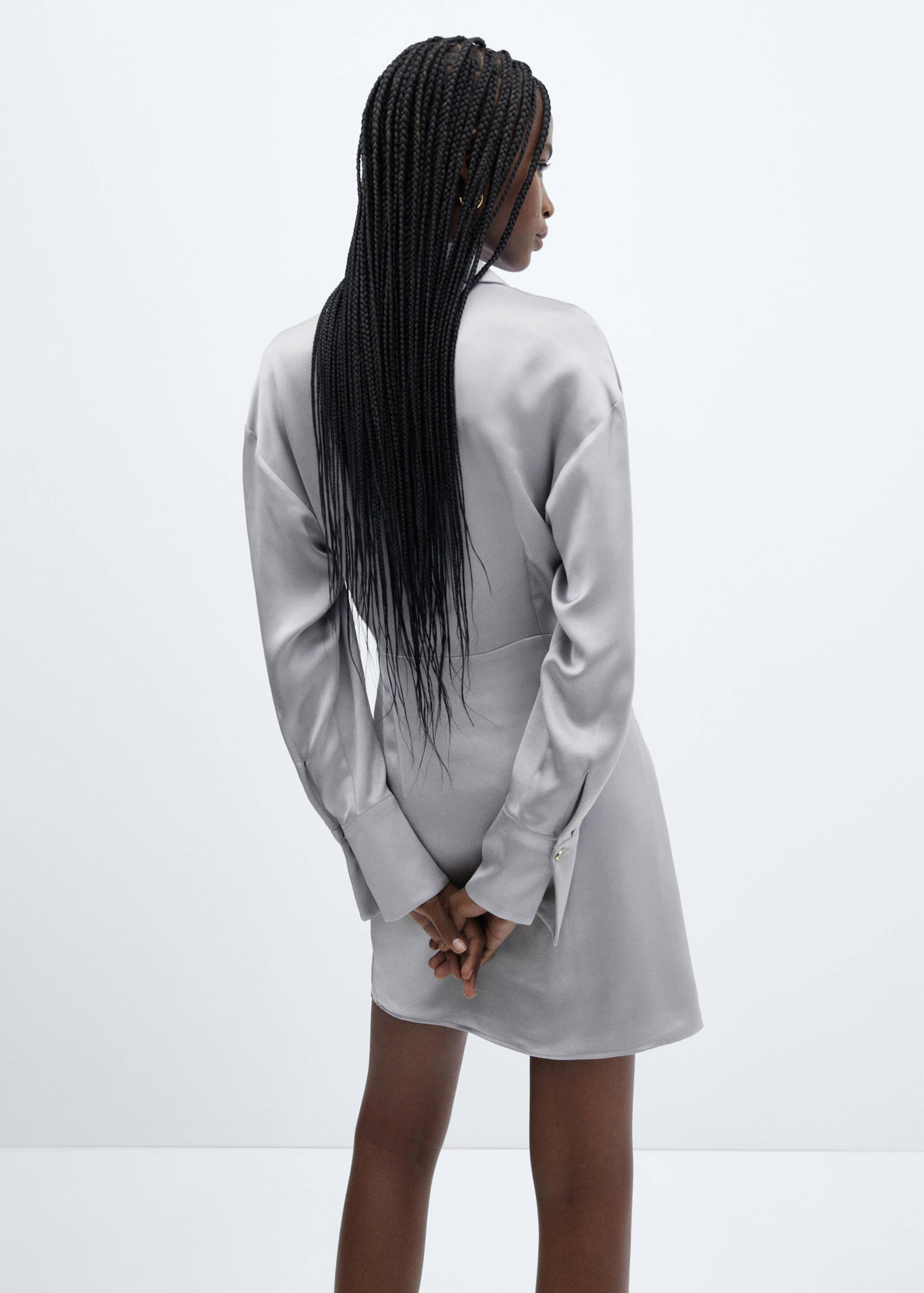 Triple-button satin dress - Reverse of the article