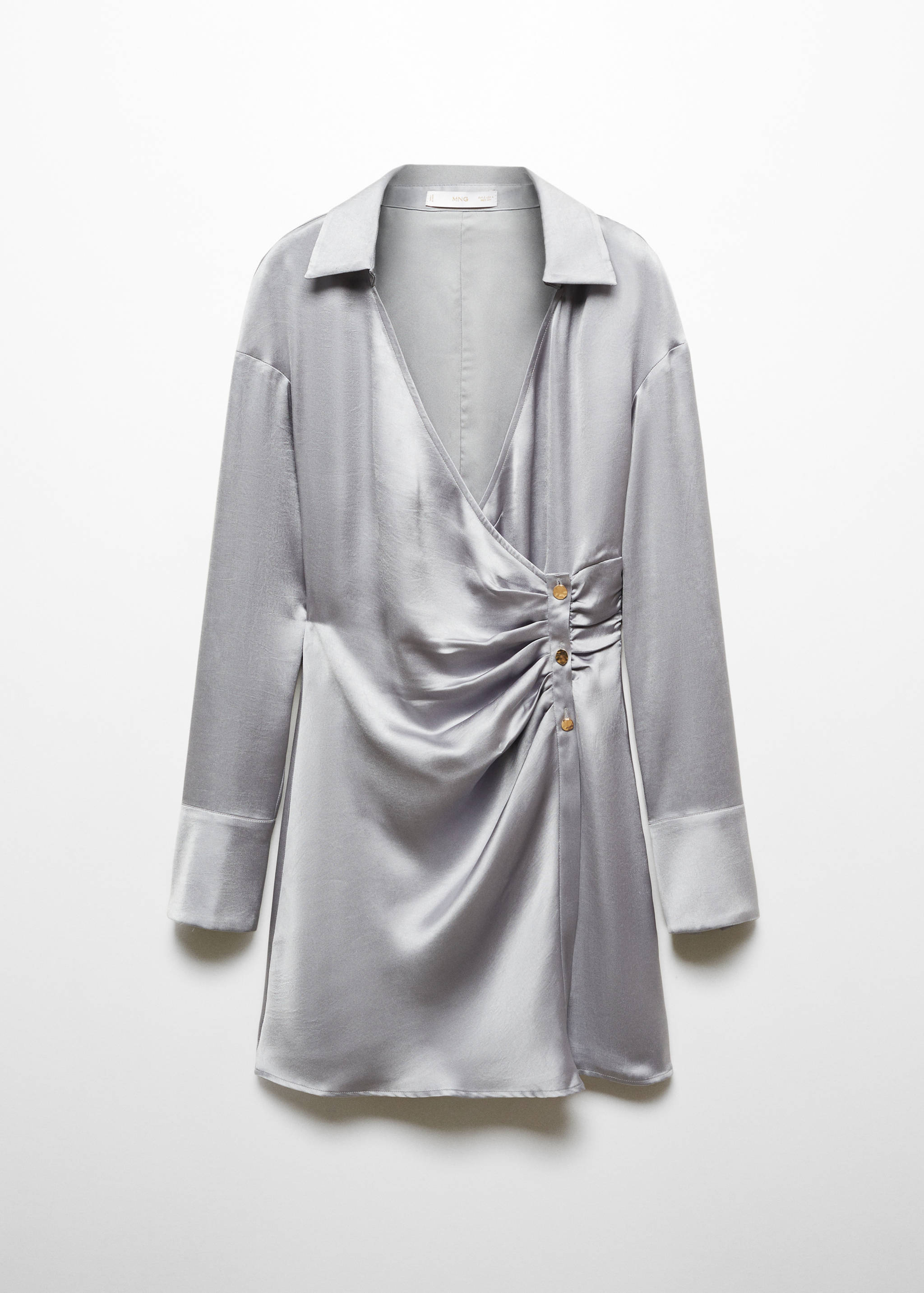 Triple-button satin dress - Article without model