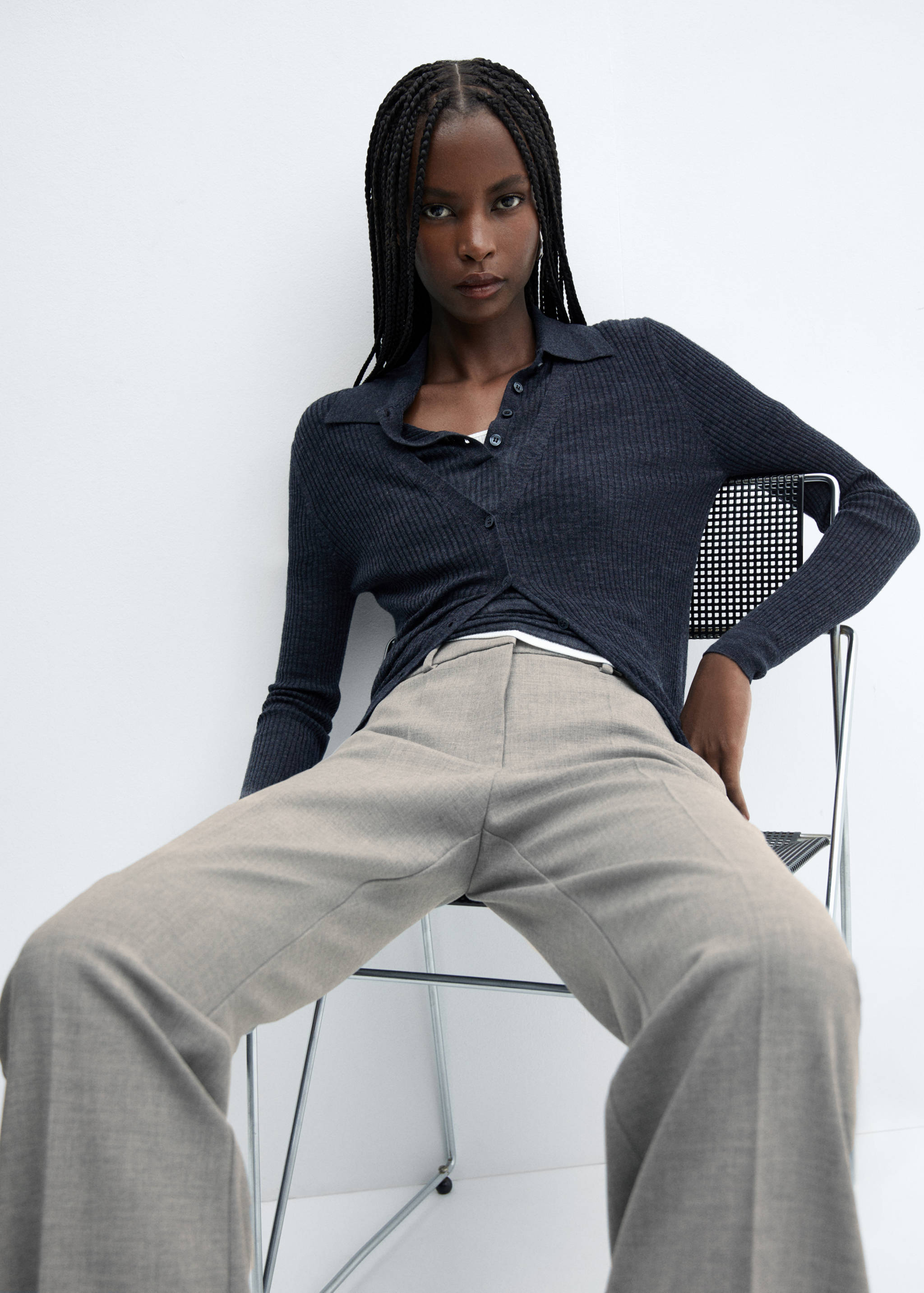 Wide leg marbled trousers - Details of the article 2