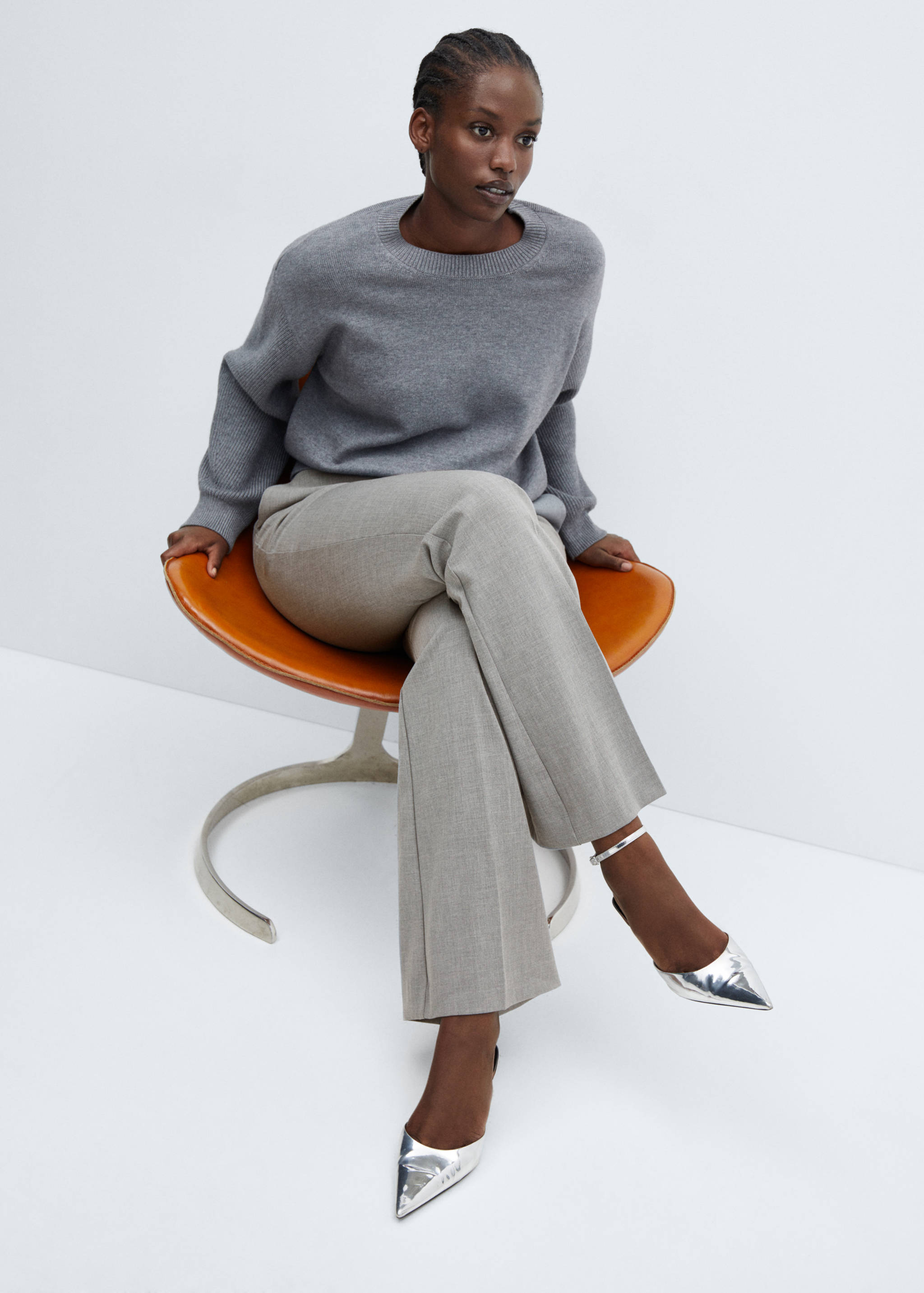 Wide leg marbled trousers - Details of the article 4