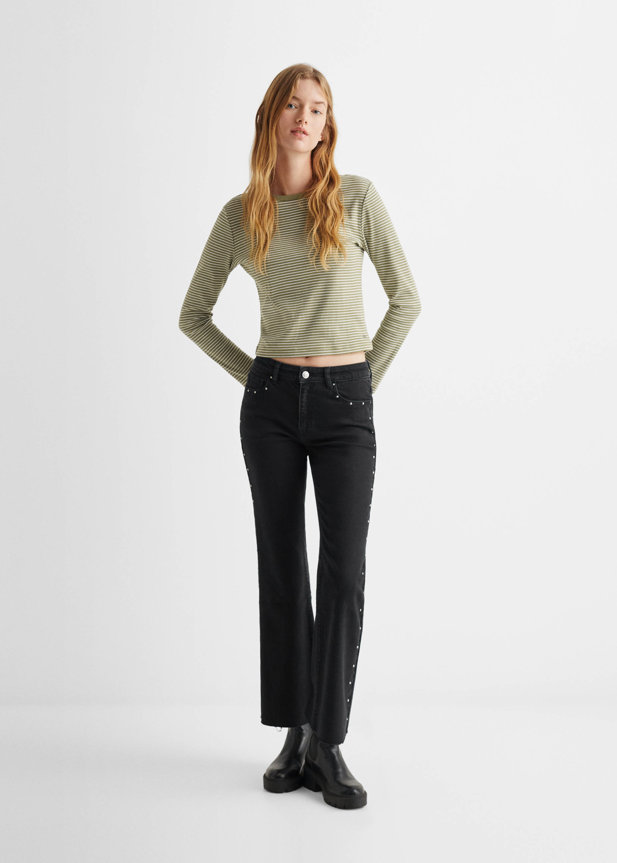 Beaded flared jeans - General plane