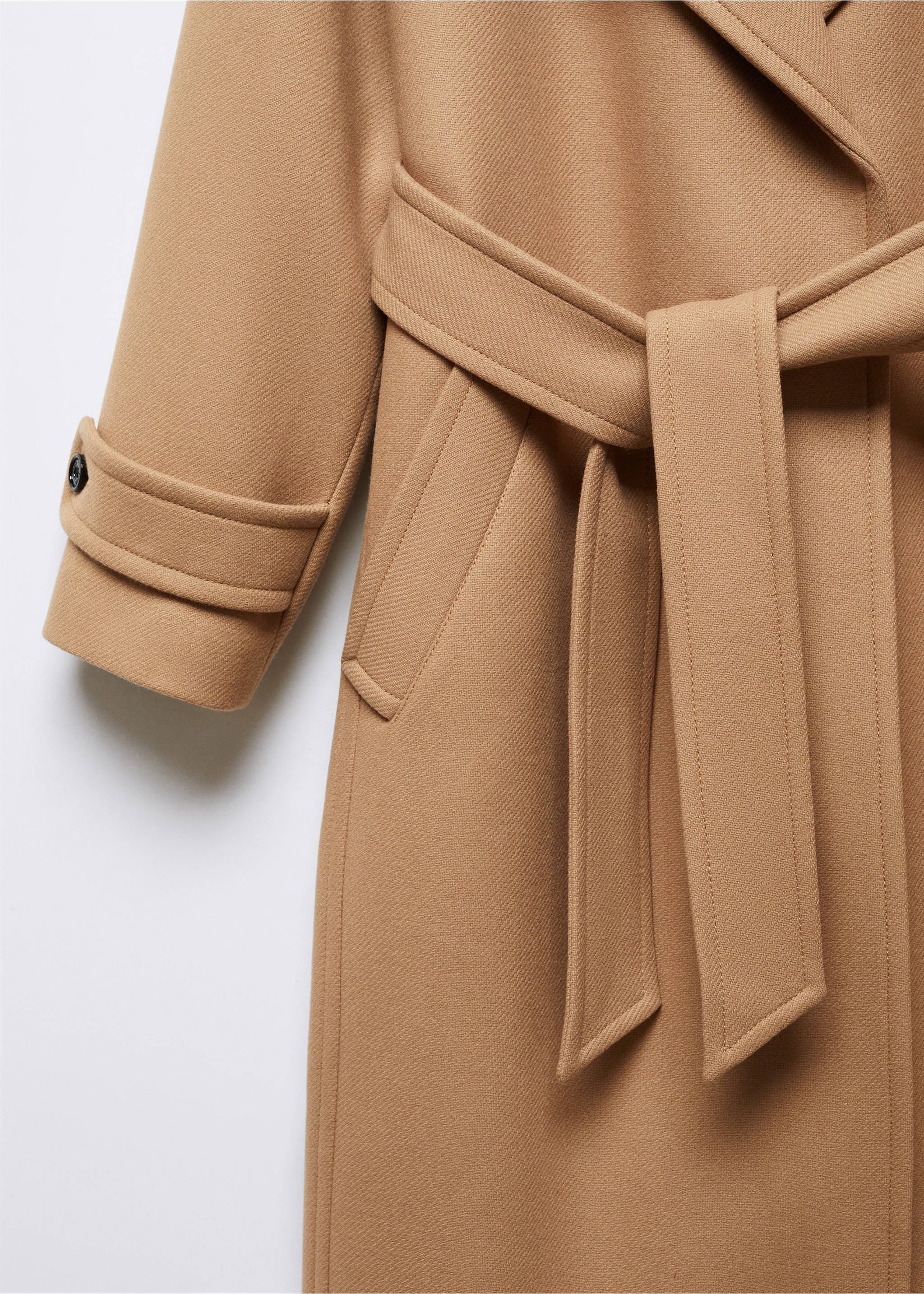 Manteco wool coat with oversized lapels - Details of the article 8, Medium Brown. Ref: 57066728-00.